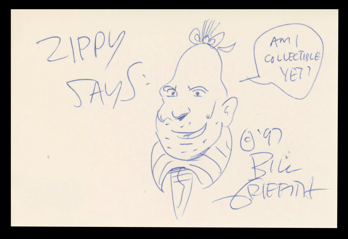 Bill Griffith "I collectible yet?" Sketch Signed 4x6 Index Card BAS #BT02535