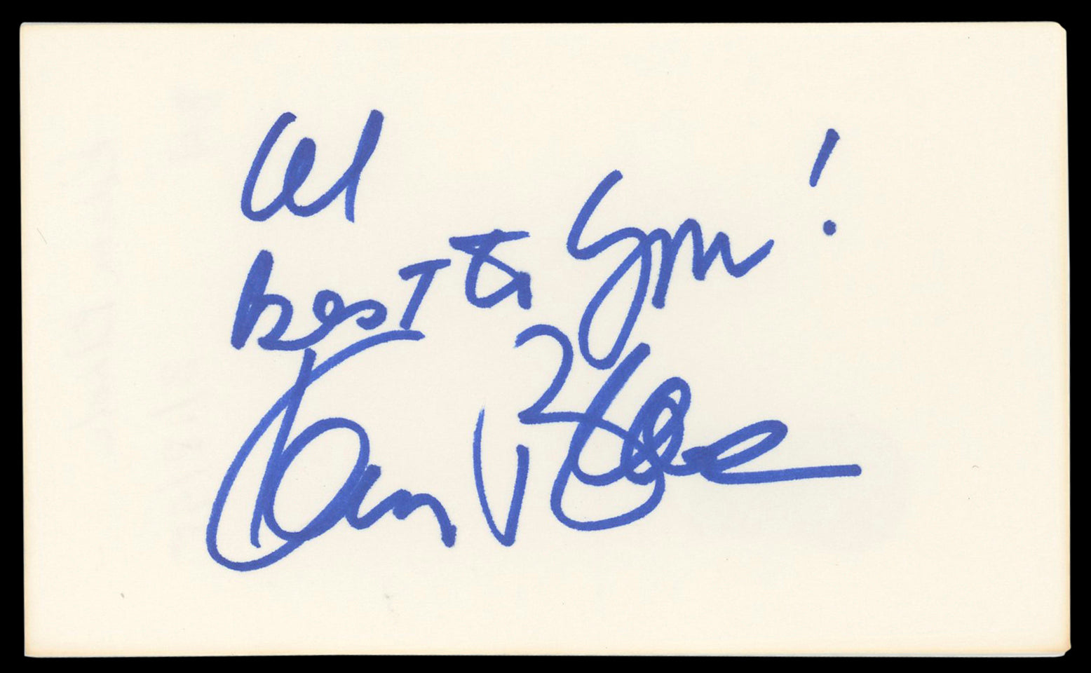 Karen Black The Great Gatsby "best to you!" Signed 3x5 Index Card BAS #AD70414