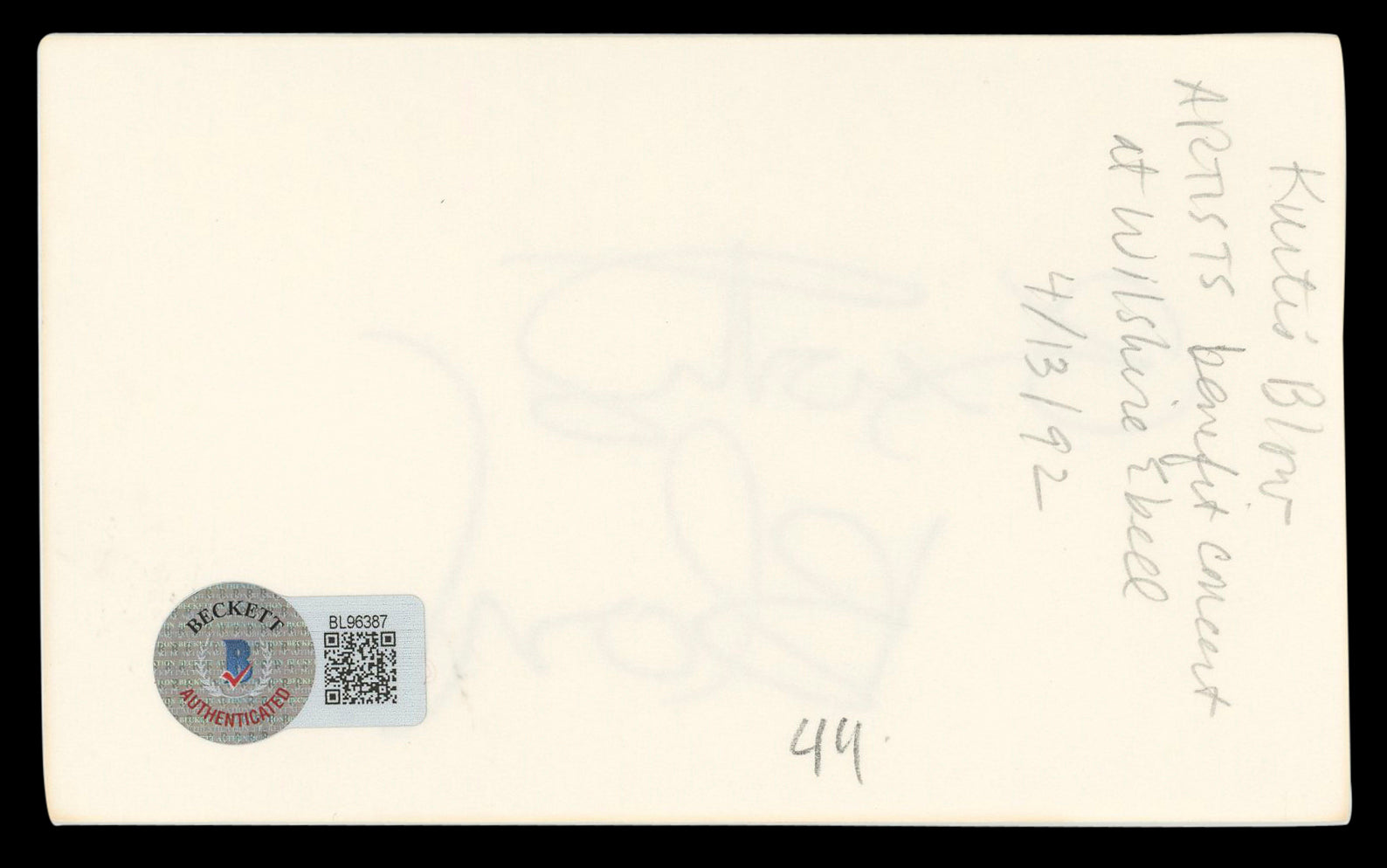 Kurtis Blow Musician Authentic Signed 3x5 Index Card Autographed BAS #BL96387