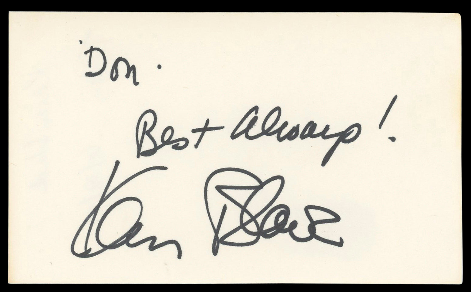 Karen Black The Great Gatsby "Best Always!" Signed 3x5 Index Card BAS #AD70408