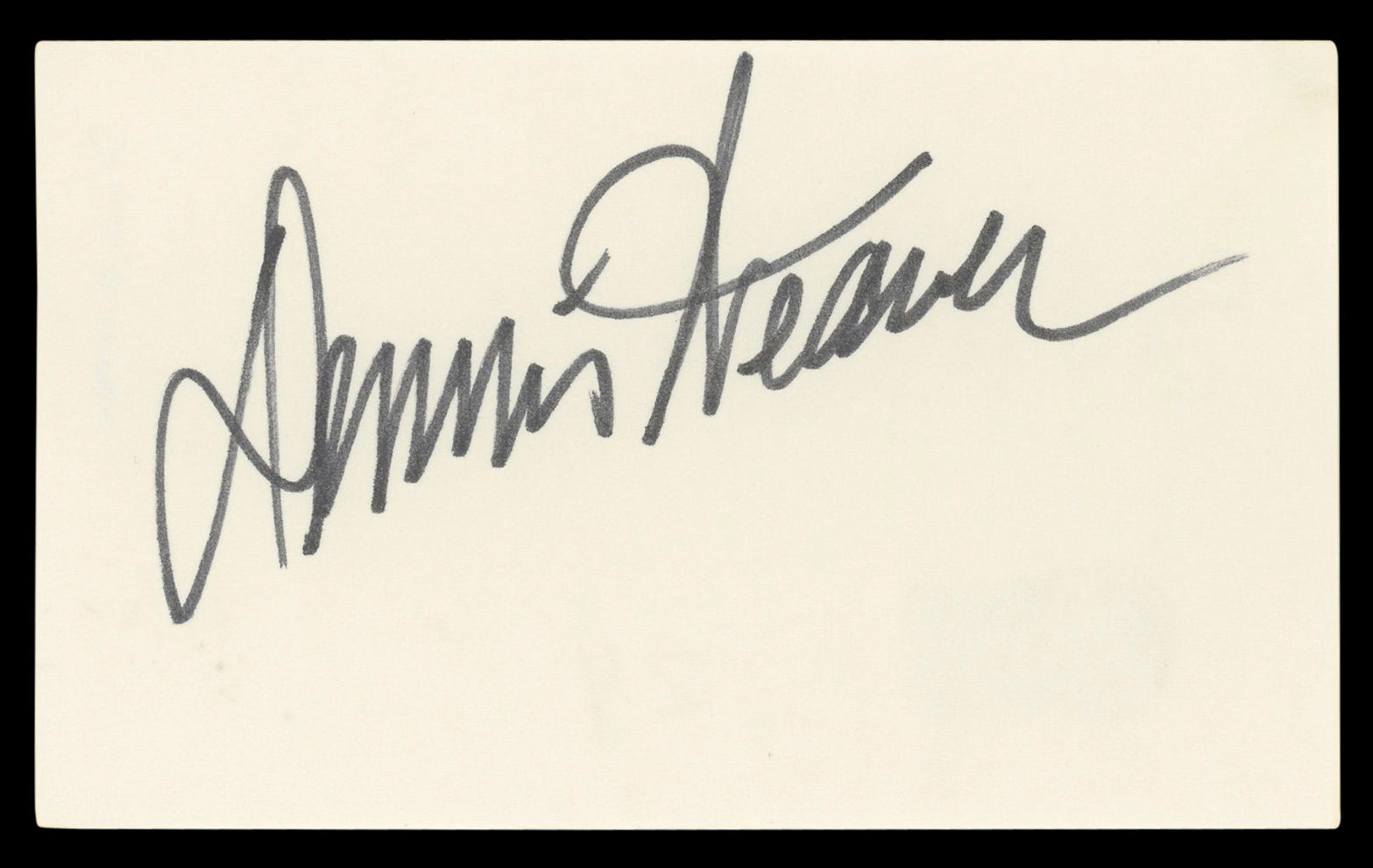 Dennis Weaver Gunsmoke Authentic Signed 3x5 Index Card Autographed BAS #BL96838
