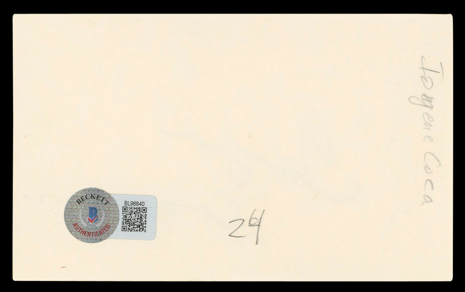 Imogene Coca Your Show of Shows Authentic Signed 3x5 Index Card BAS #BL96840