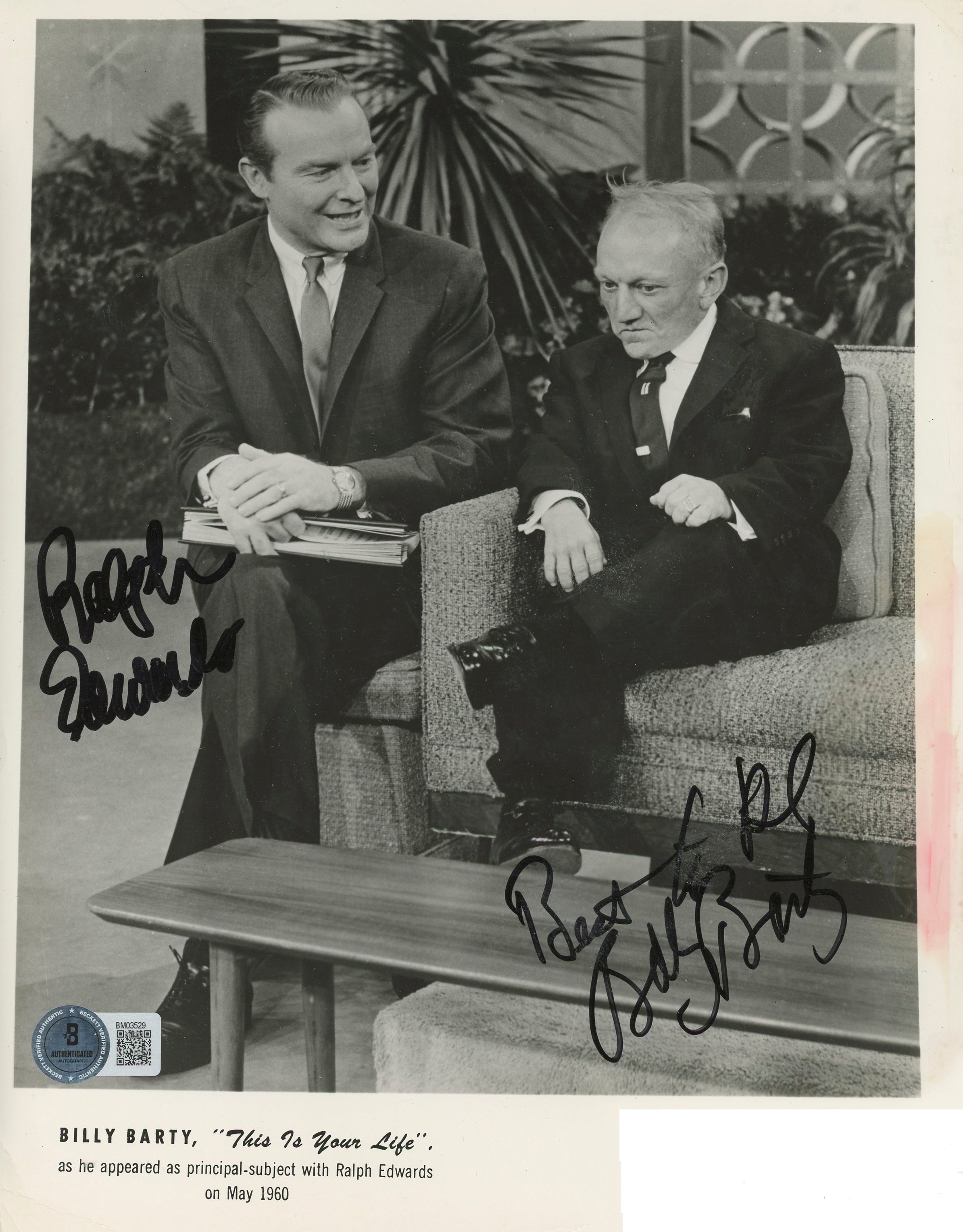 Ralph Edwards & Billy Bart The Rockford Files Signed 8x10 Photo BAS #BM03529