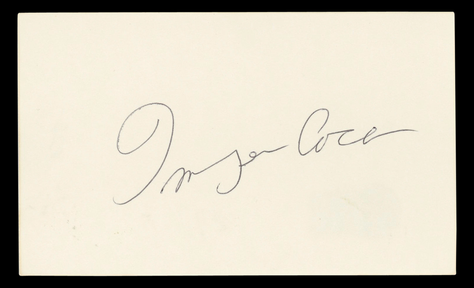 Imogene Coca Your Show of Shows Authentic Signed 3x5 Index Card BAS #BL96841