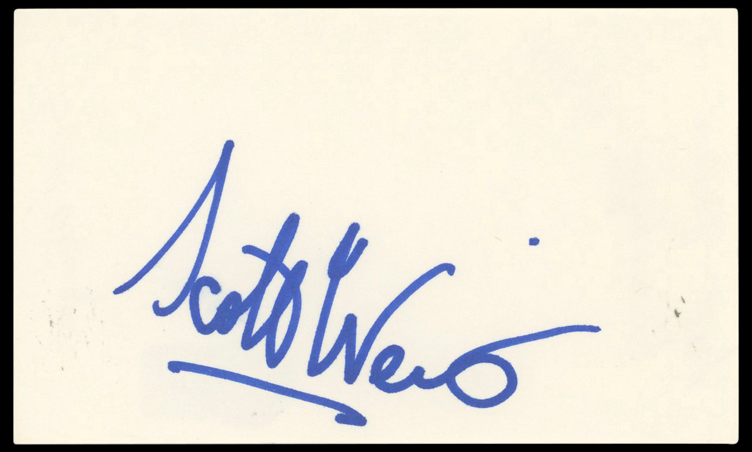 Scott Weinger Aladdin Authentic Signed 3x5 Index Card Autographed BAS #BP50625