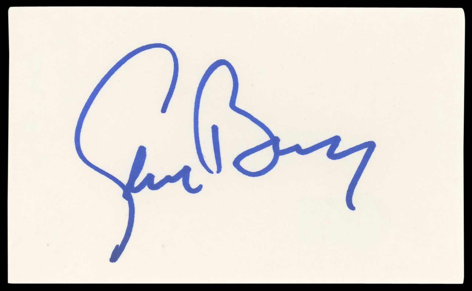 Gene Barry Bat Masterson Signed 3x5 Index Card Autographed BAS #AD70398