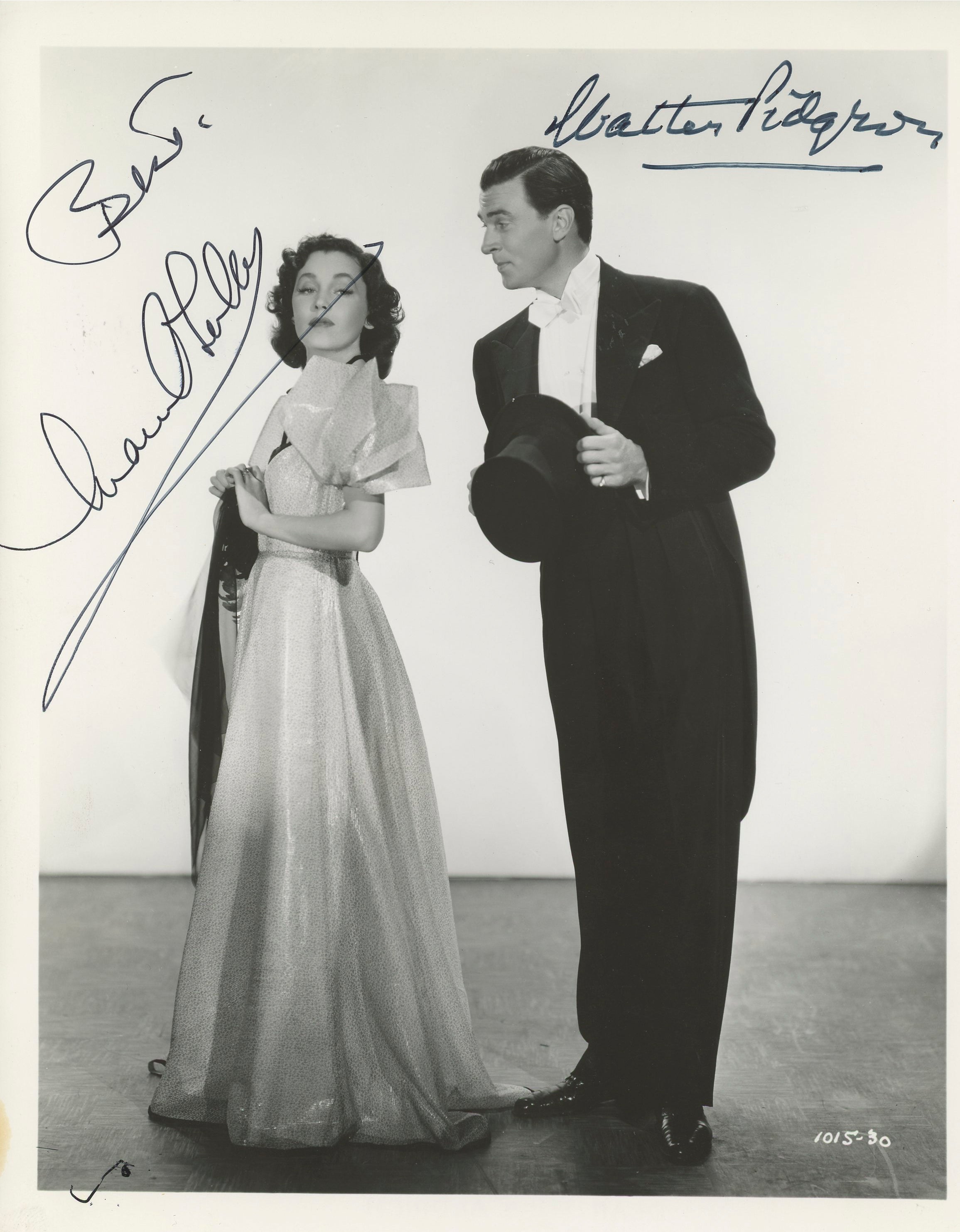 Walter Pidgeon & Maureen O'Sullivan Three Cheers for Love Signed 8x10 Photo BAS