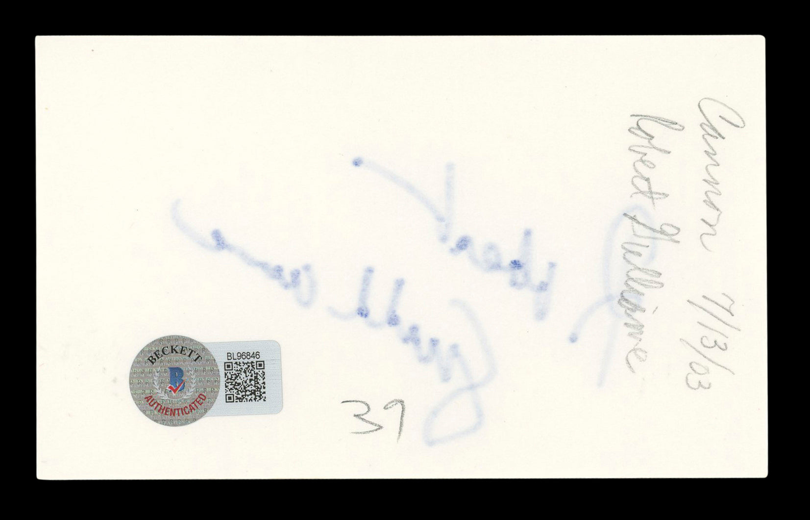 Robert Guillaume The Lion King Authentic Signed 3x5 Index Card BAS #BL96846