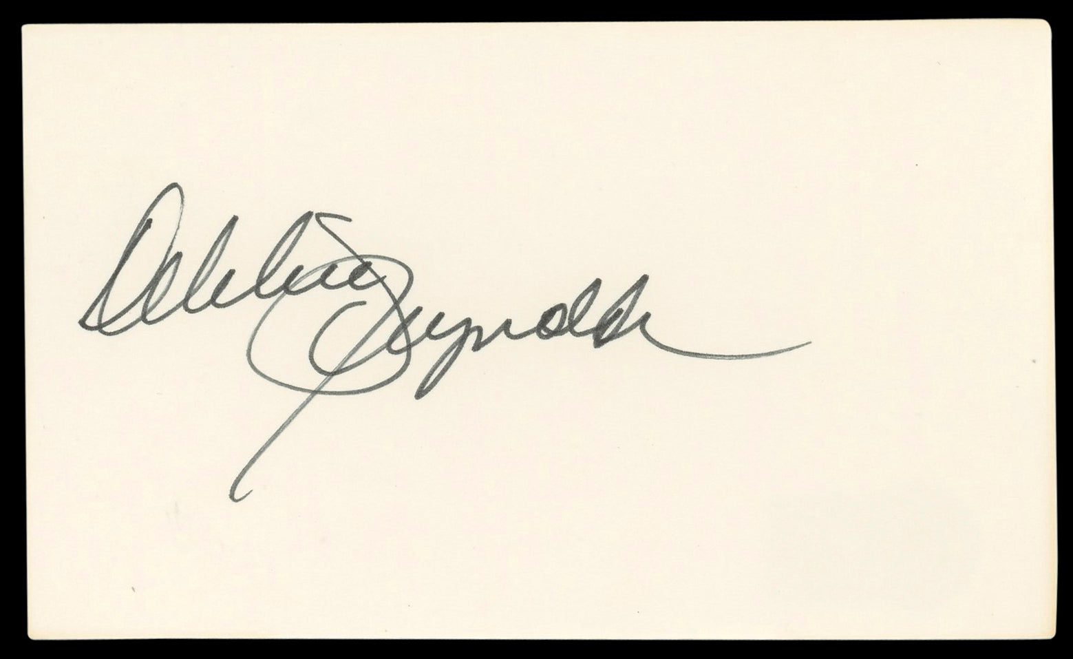 Debbie Reynolds Singin' in the Rain Authentic Signed 3x5 Index Card BAS #BM56911