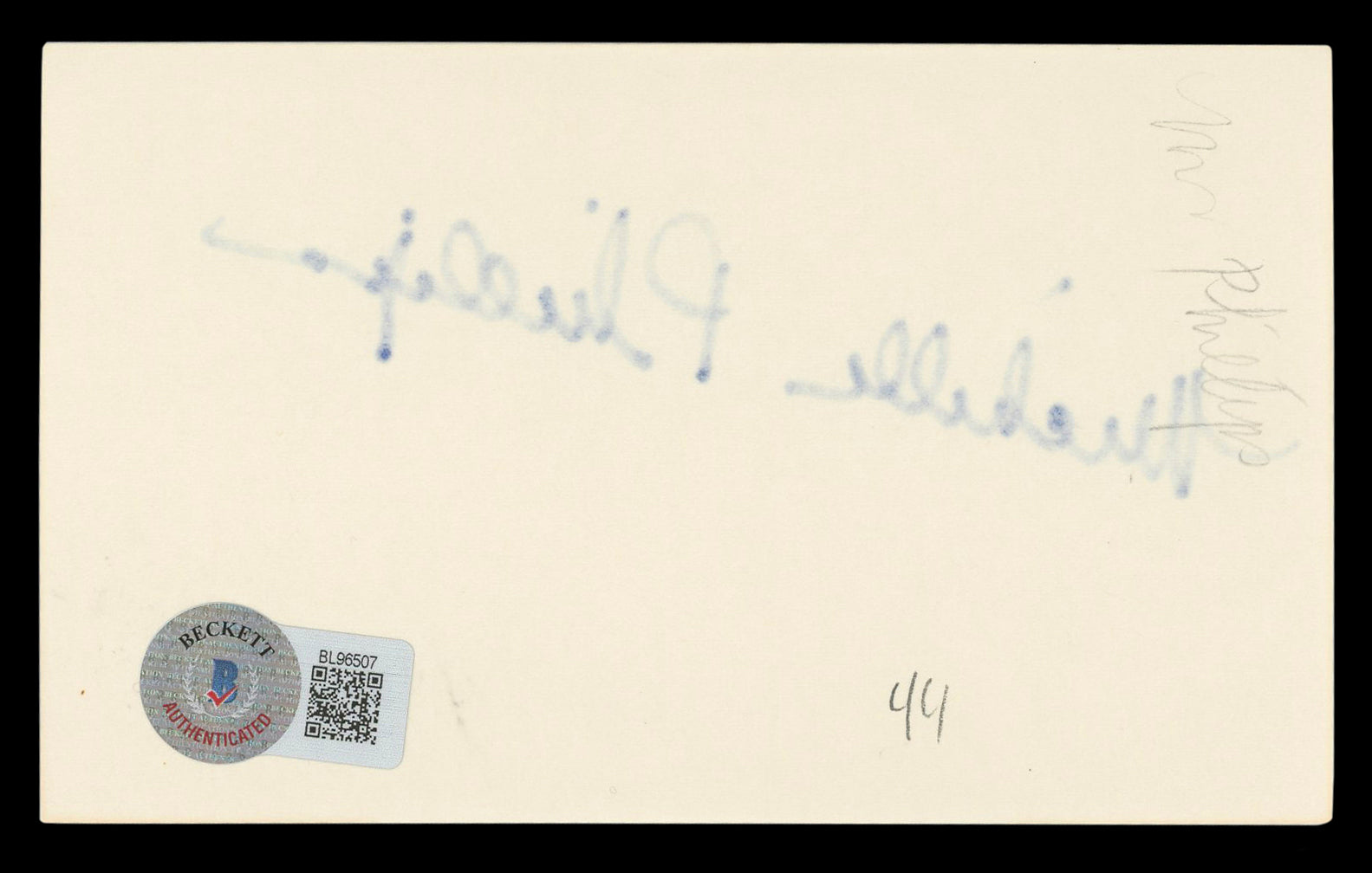 Michelle Phillips Knots Landing Authentic Signed 3x5 Index Card BAS #BL96507