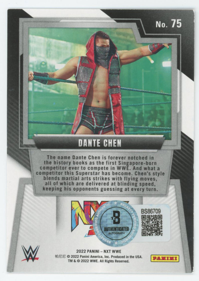 WWE Dante Chen Authentic Signed 2022 Panini NXT #75 Rookie Card BAS #BS86709