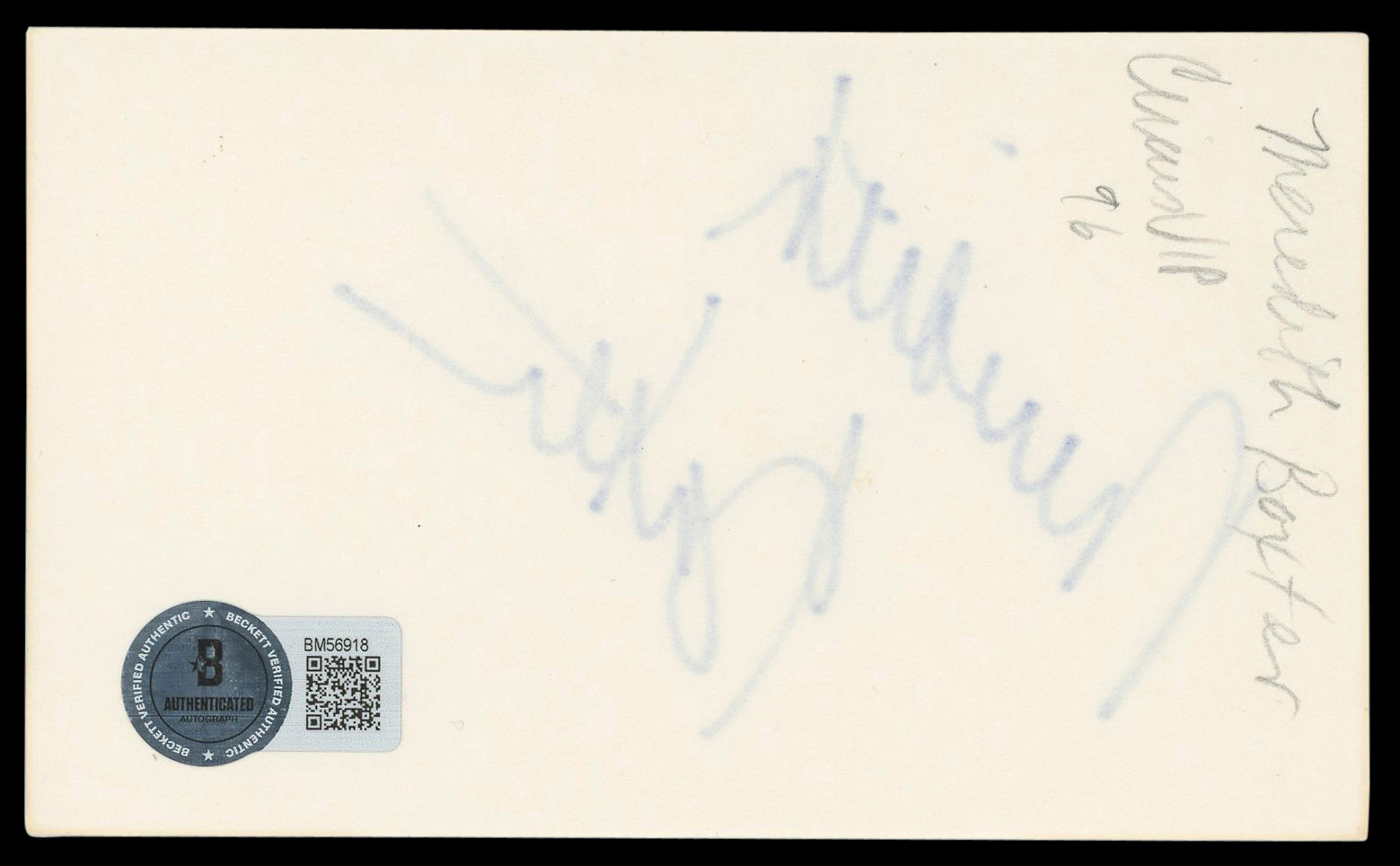 Meredith Baxter Family Ties Authentic Signed 3x5 Index Card BAS #BM56918