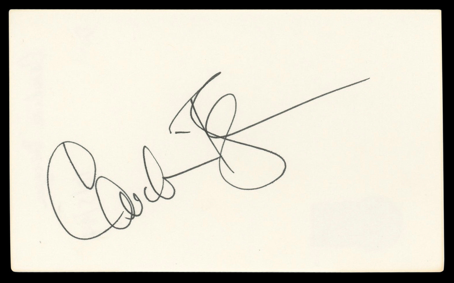 Candice Bergen Murphy Brown Authentic Signed 3x5 Index Card BAS #BM56919
