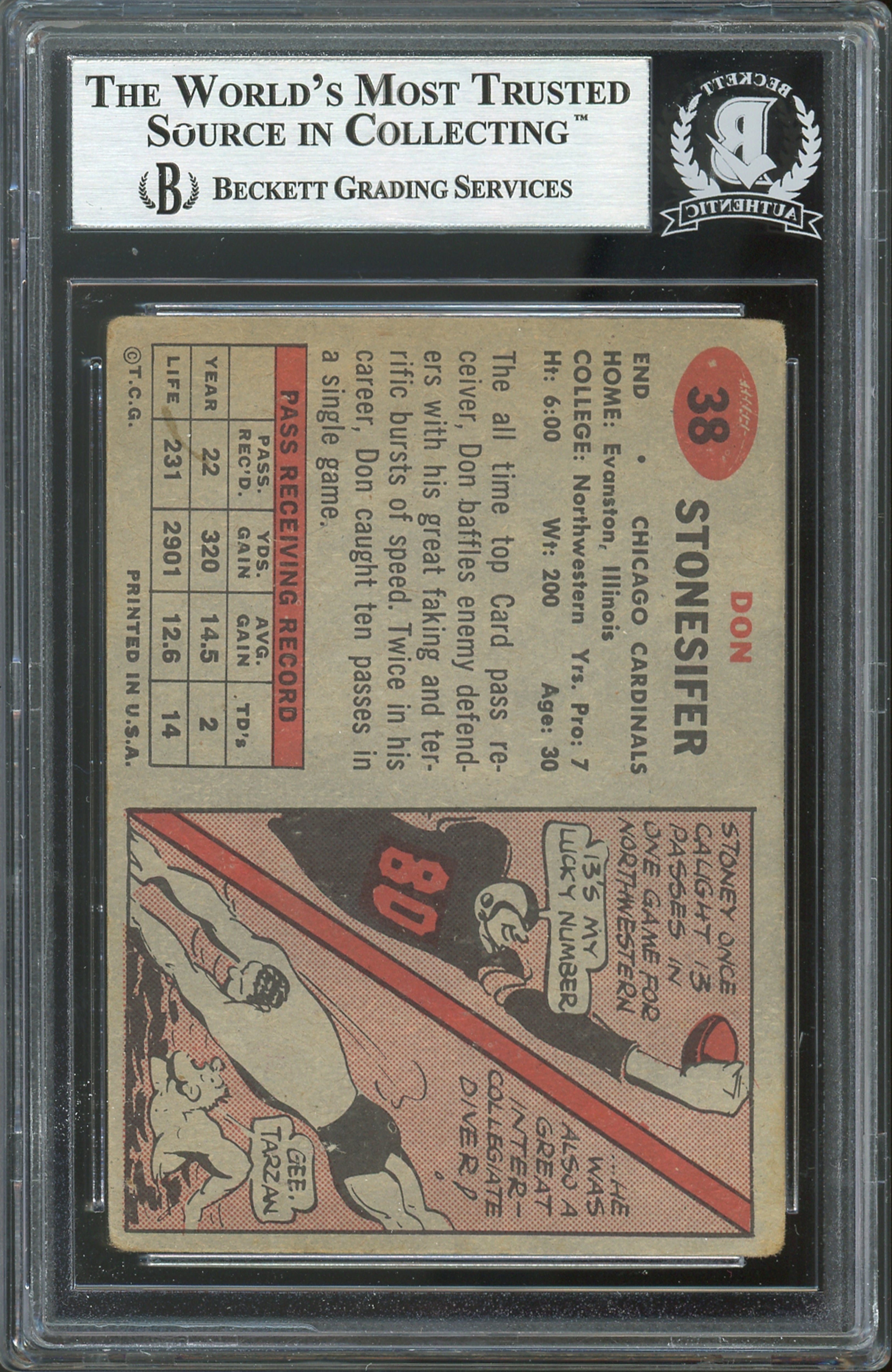 Cardinals Don Stonesifer Authentic Signed 1957 Topps #38 Card BAS Slabbed