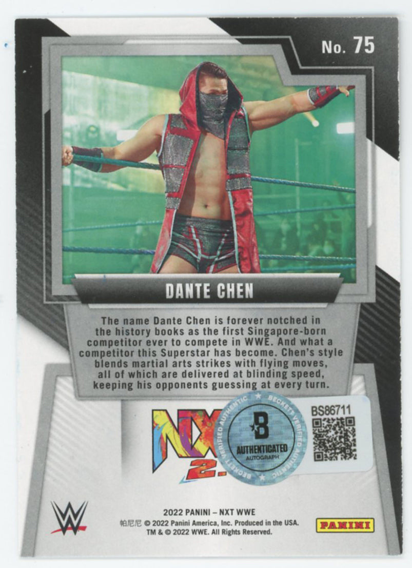 WWE Dante Chen Authentic Signed 2022 Panini NXT #75 Rookie Card BAS #BS86711