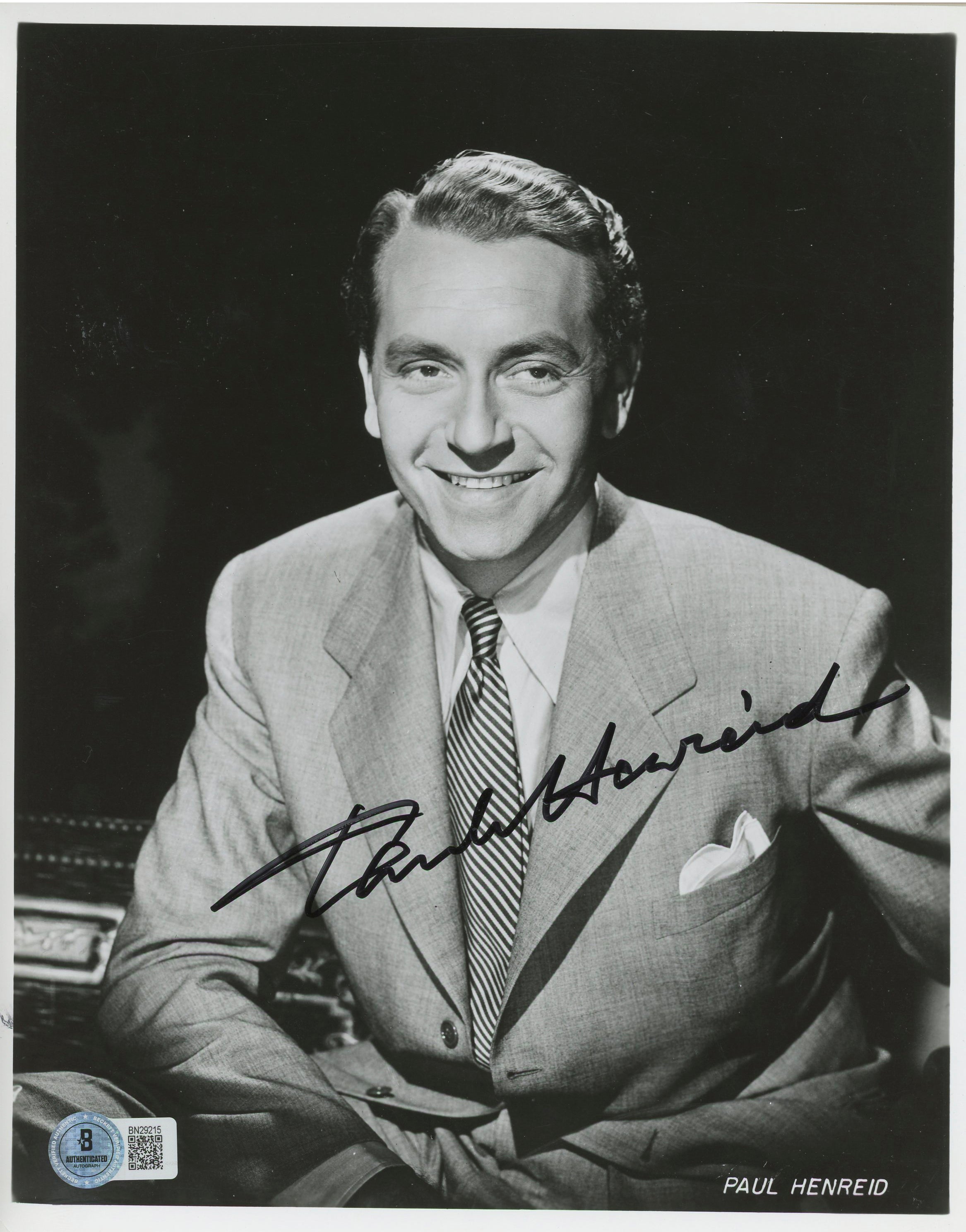 Paul Henreid Casablanca Authentic Signed 8x10 Photo Autographed BAS #BN29215