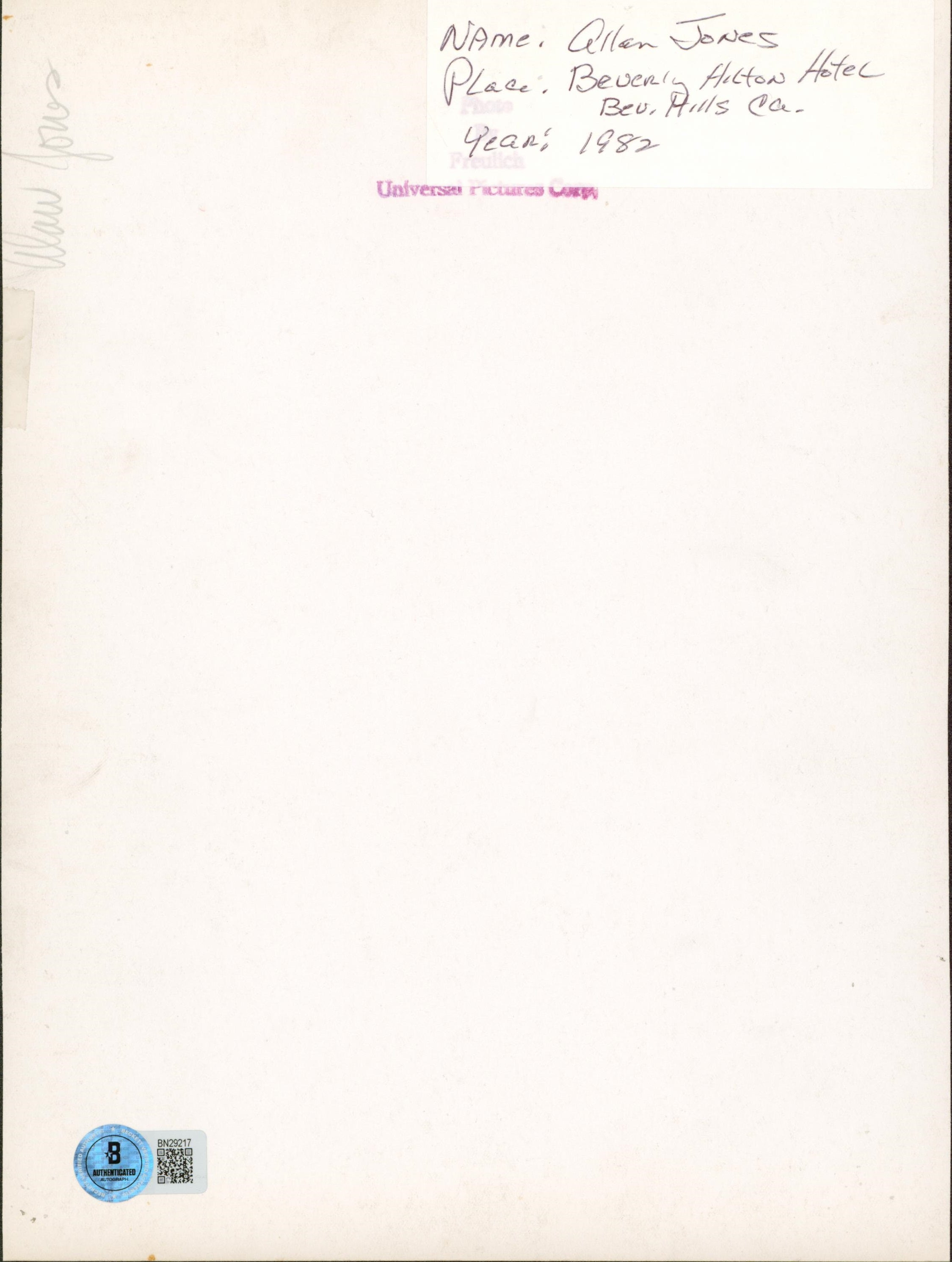 Allan Jones A Night at the Opera "Best Wishes" Signed 7.5x10 Photo BAS #BN29217