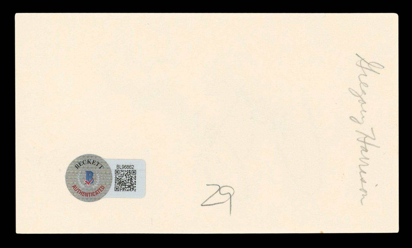 Gregory Harrison Trapper John, M.D. Authentic Signed 3x5 Index Card BAS #BL96862