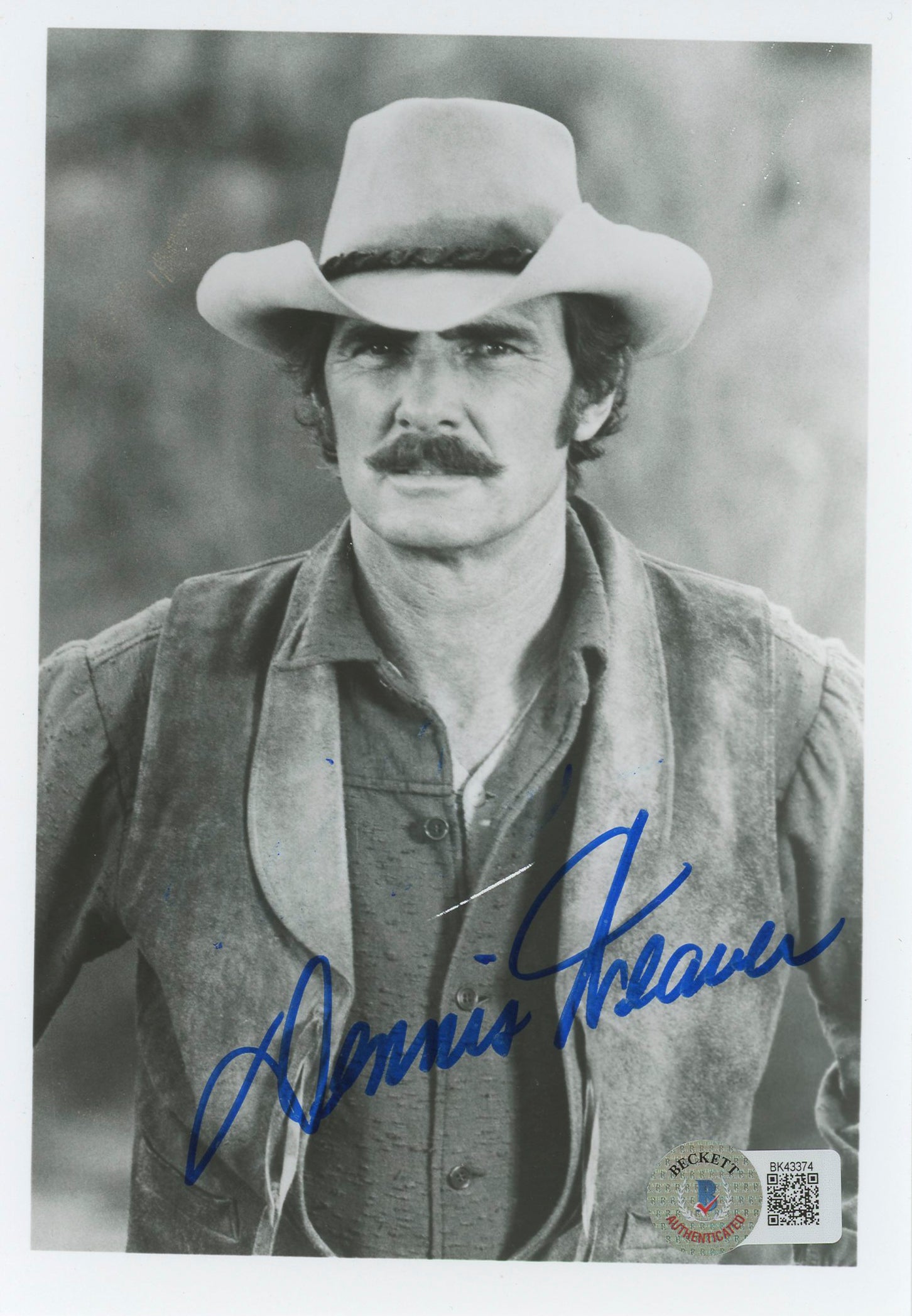 Dennis Weaver Gunsmoke Authentic Signed 5x7 Black & White Photo BAS #BK43374