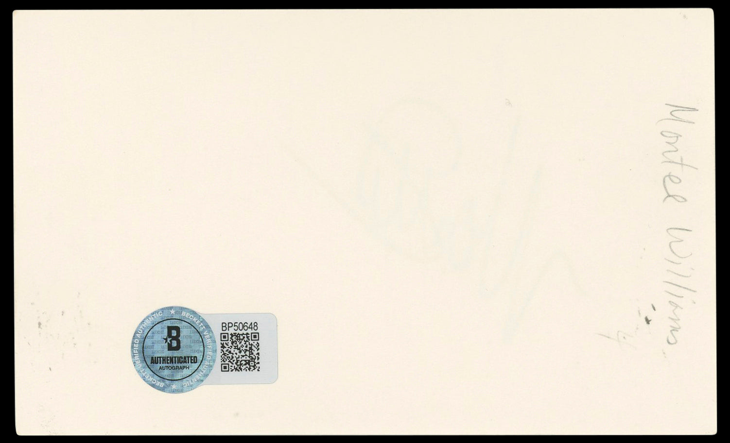 Montel Williams Authentic Signed 3x5 Index Card Autographed BAS #BP50648
