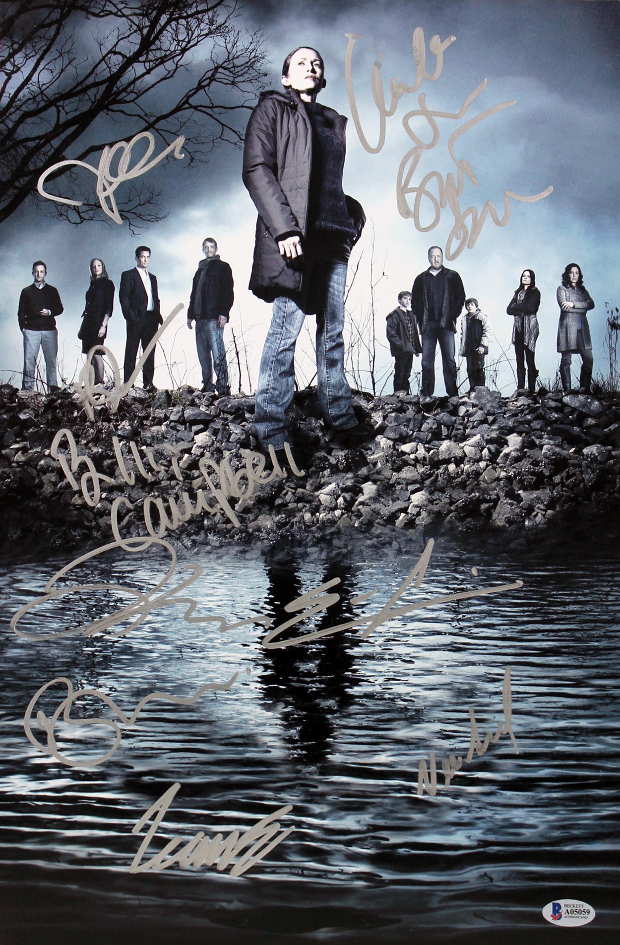 The Killing Cast (9) Kinnaman, Campbell Authentic Signed 12x18 Photo BAS #A05059