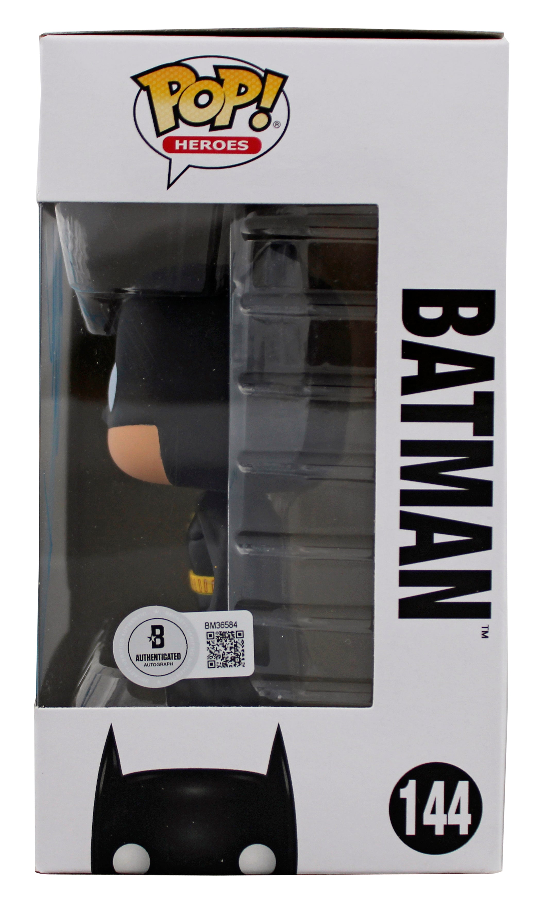 Christian Bale Batman Begins Signed DC #144 Batman Funko Pop Vinyl Figure BAS