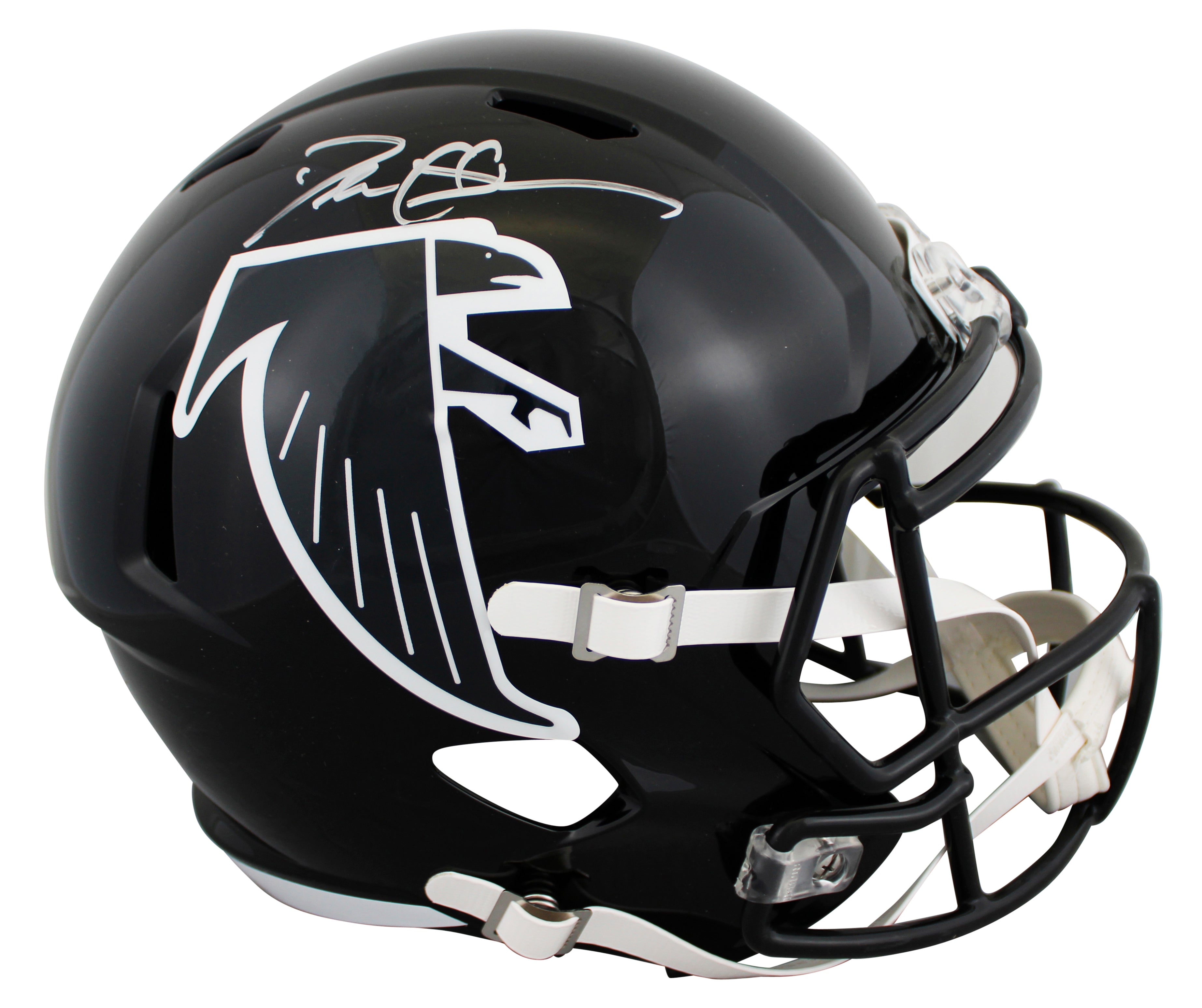 Falcons Deion Sanders Signed 1990-02 TB Full Size Speed Rep Helmet W/ Case BAS W