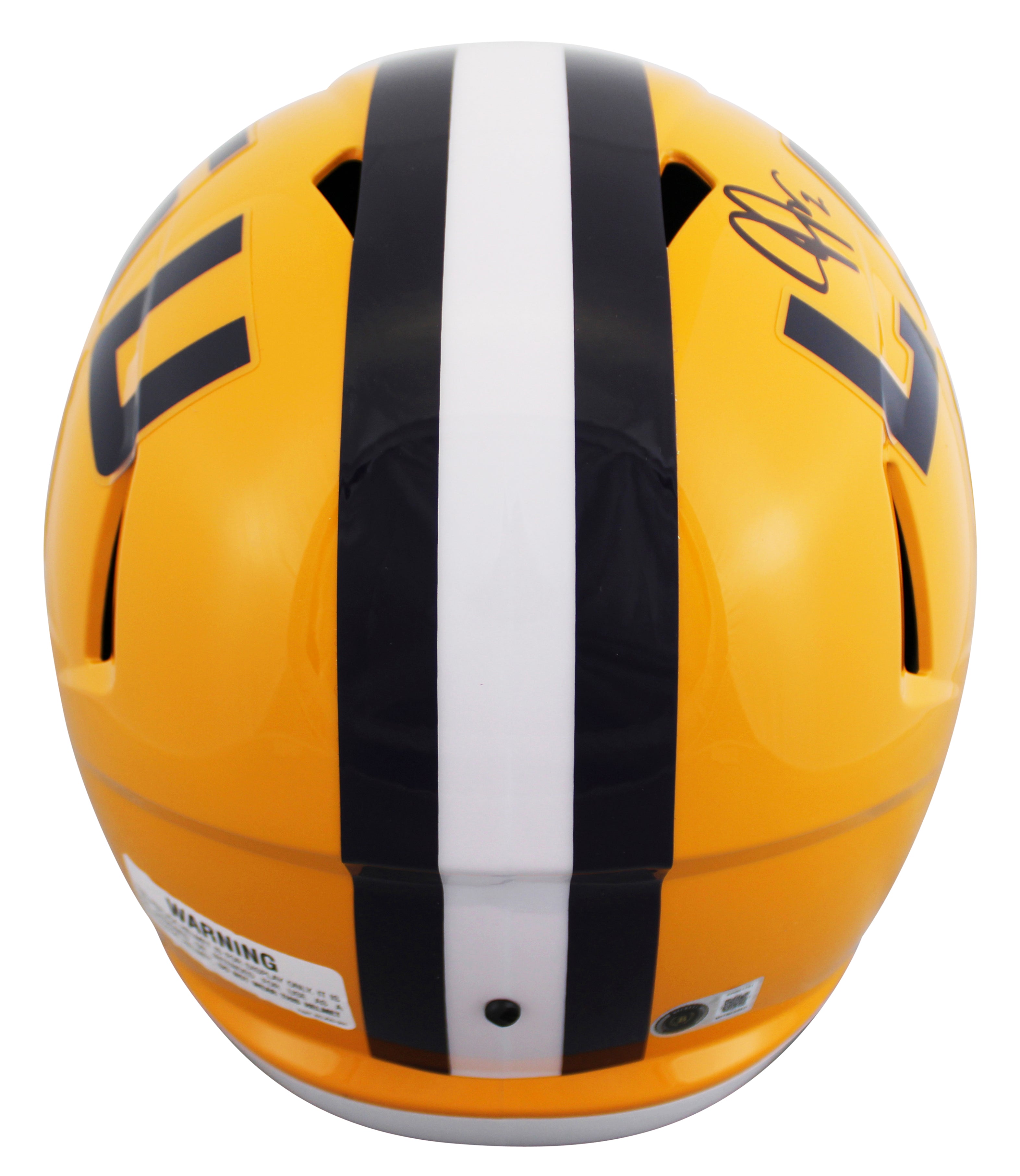 LSU Justin Jefferson Signed Yellow Full Size Speed Rep Helmet BAS Witnessed