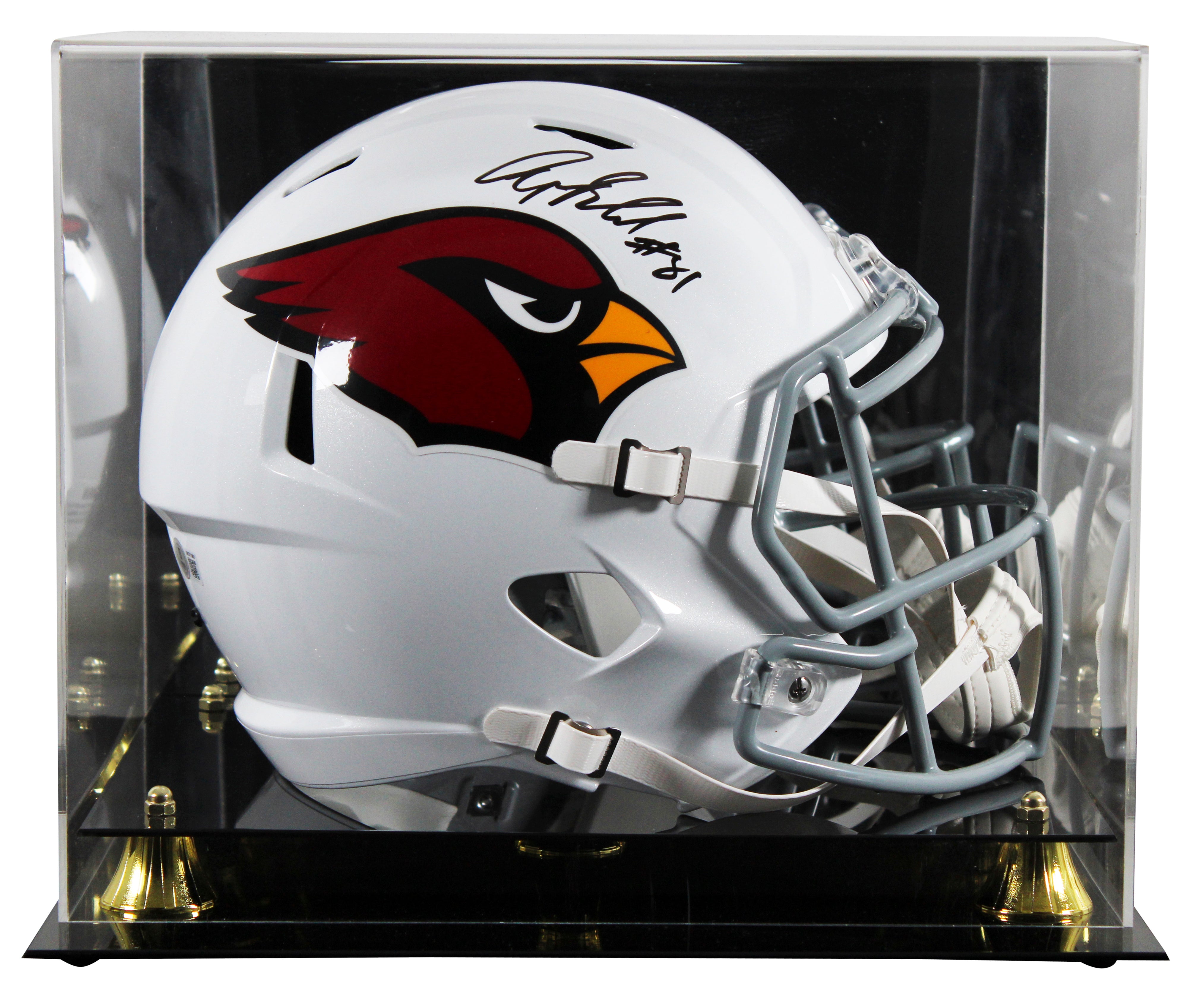 Cardinals Anquan Boldin Signed 2005-22 TB F/S Speed Rep Helmet W/ Case BAS Wit