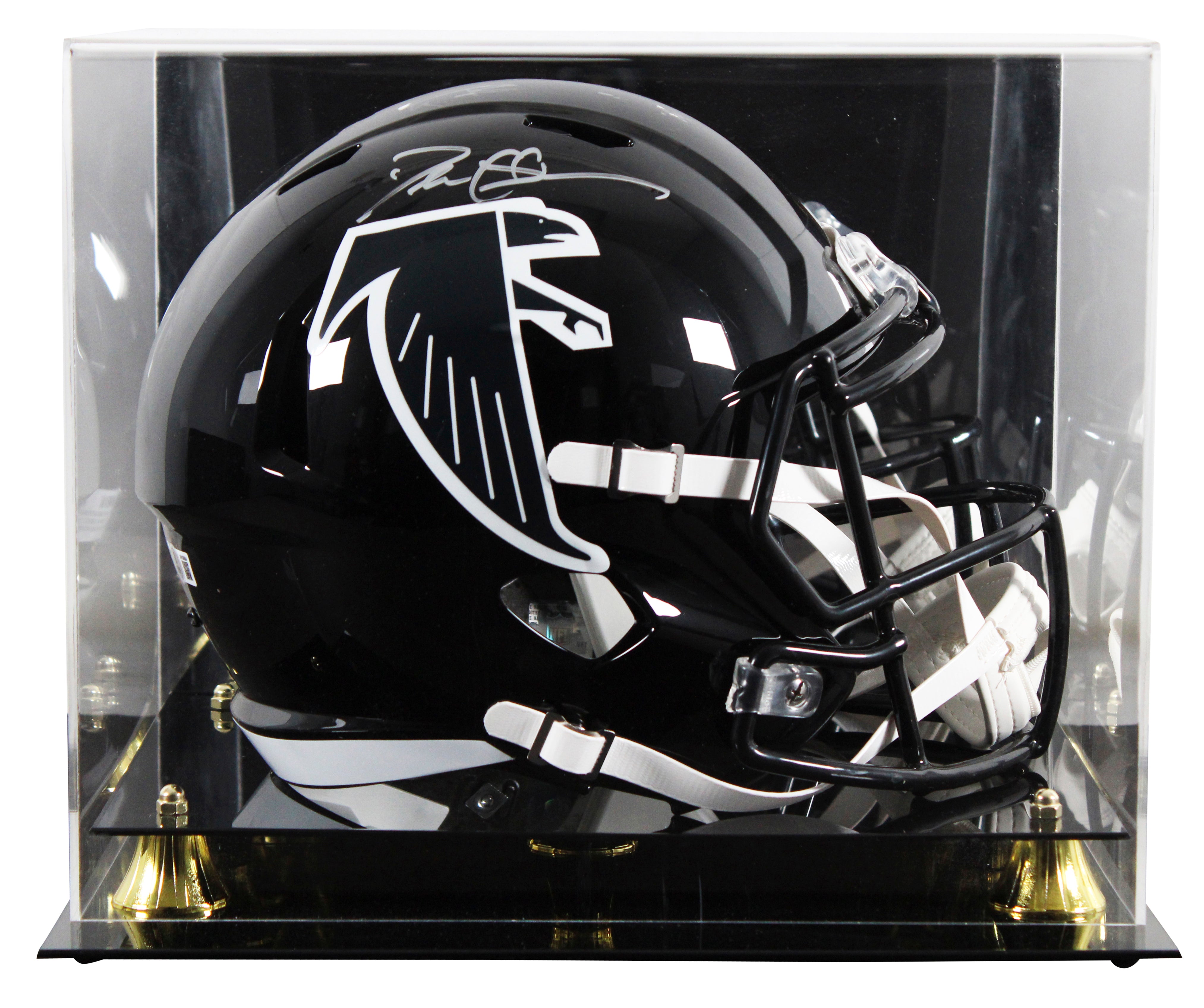 Falcons Deion Sanders Signed 1990-02 TB Full Size Speed Rep Helmet W/ Case BAS W