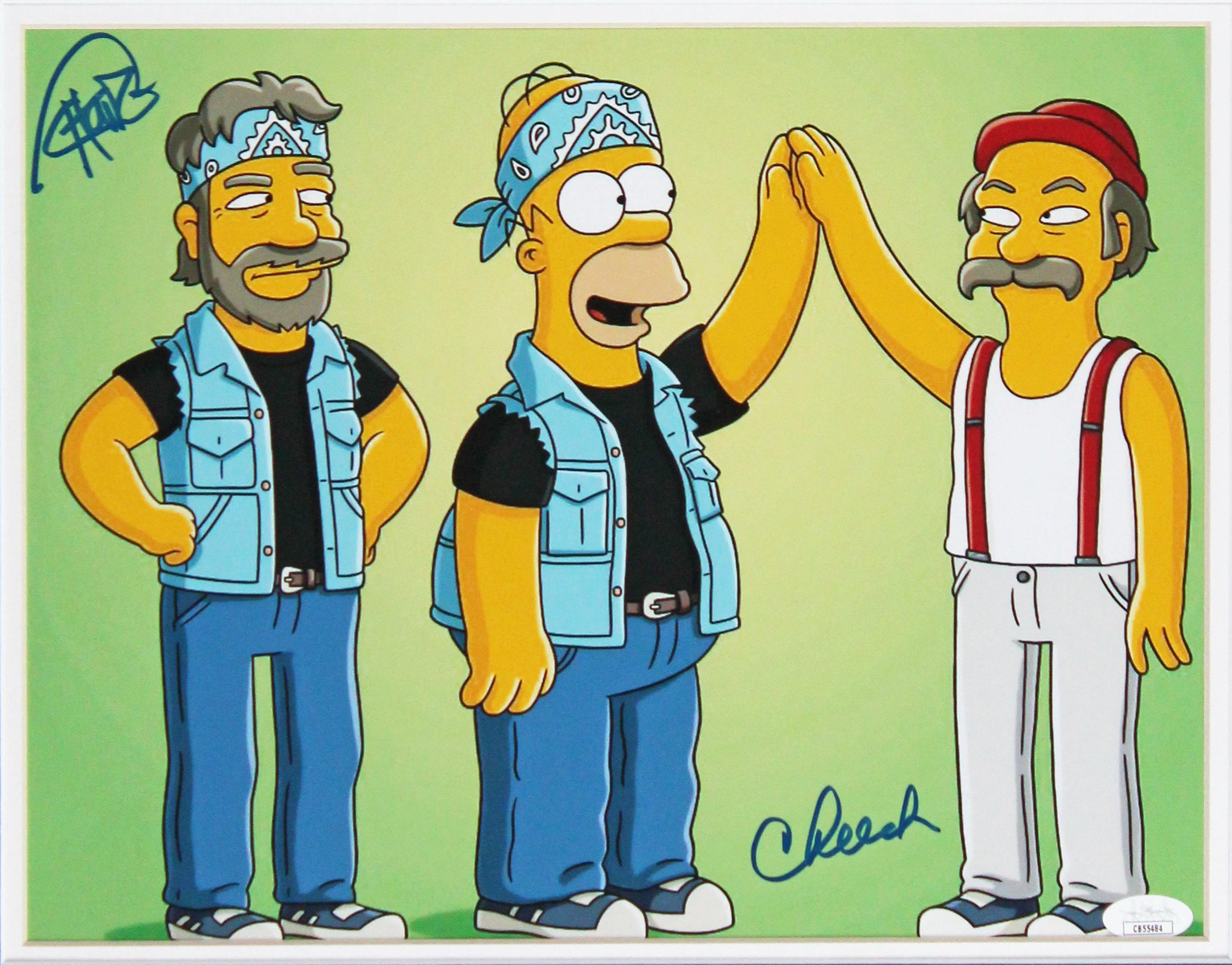 Cheech Marin & Tommy Chong The Simpsons Signed 11x14 Framed Photo JSA #CB55484