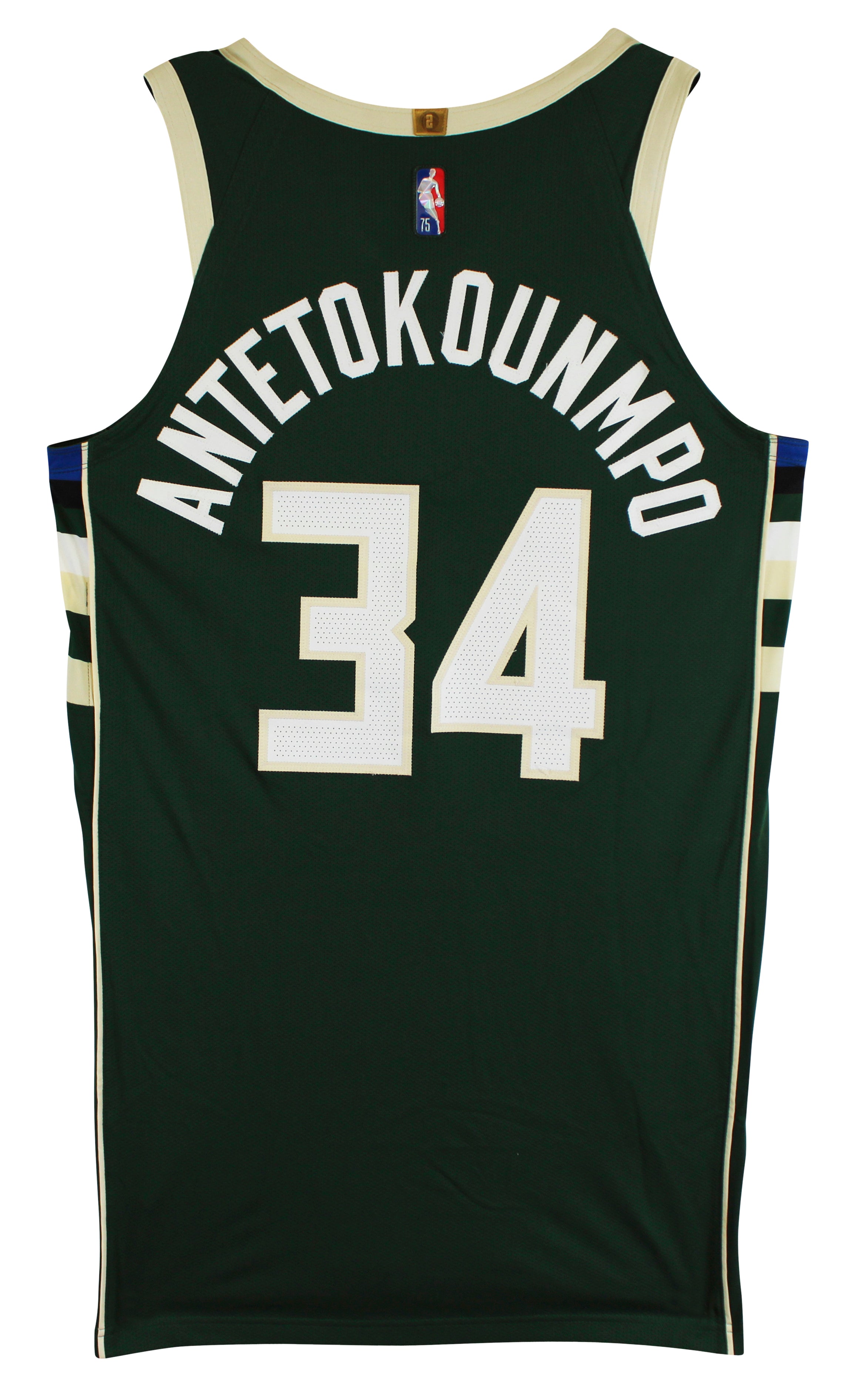 Bucks Giannis Antetokounmpo January 3, 2022 Game Used Green Nike Icon Jersey