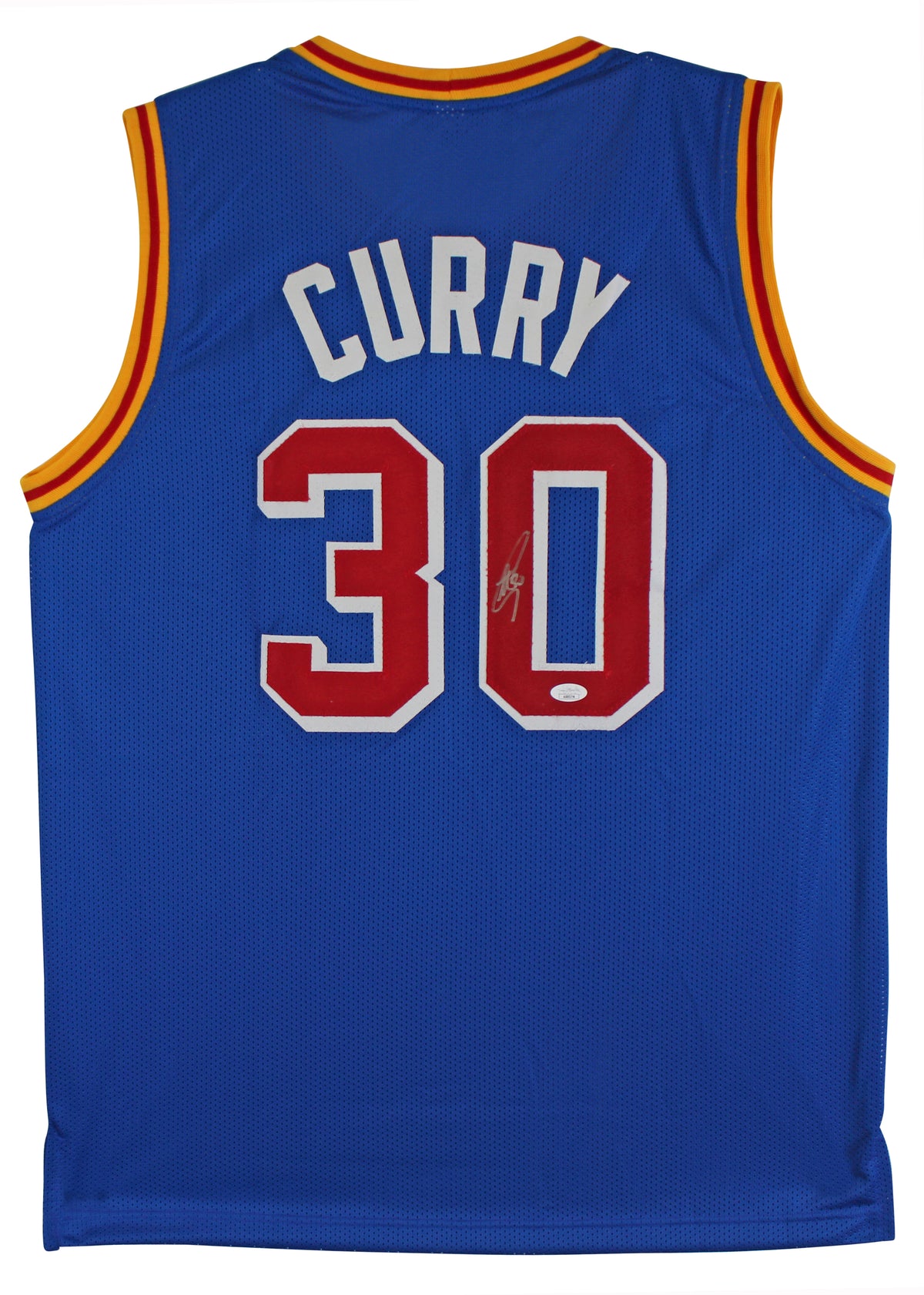 Stephen Curry Authentic Signed Blue Pro Style Jersey w/ Red Numbers JSA #AS85314