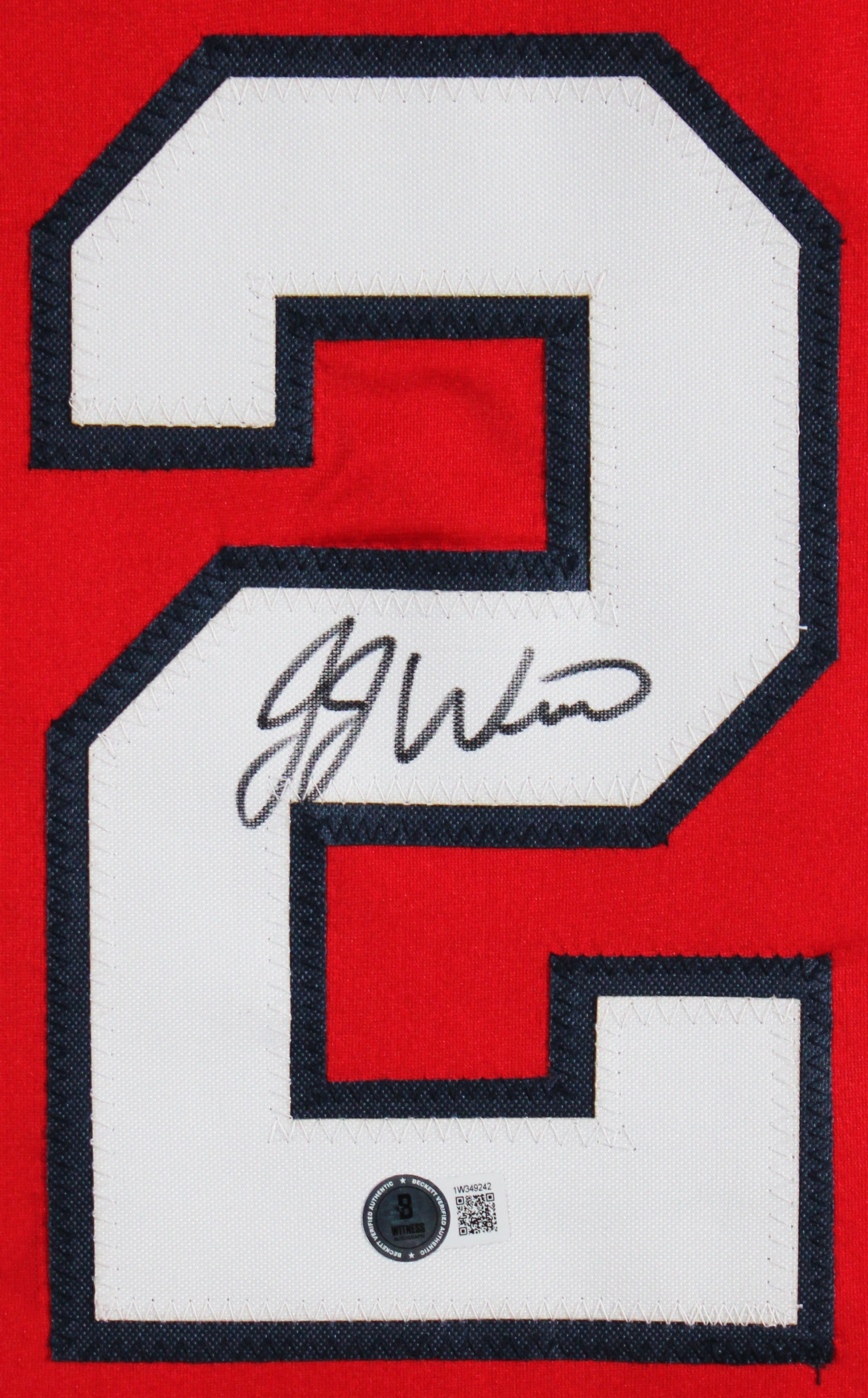 J.J. Wetherholt Authentic Signed Red Pro Style Framed Jersey BAS Witnessed