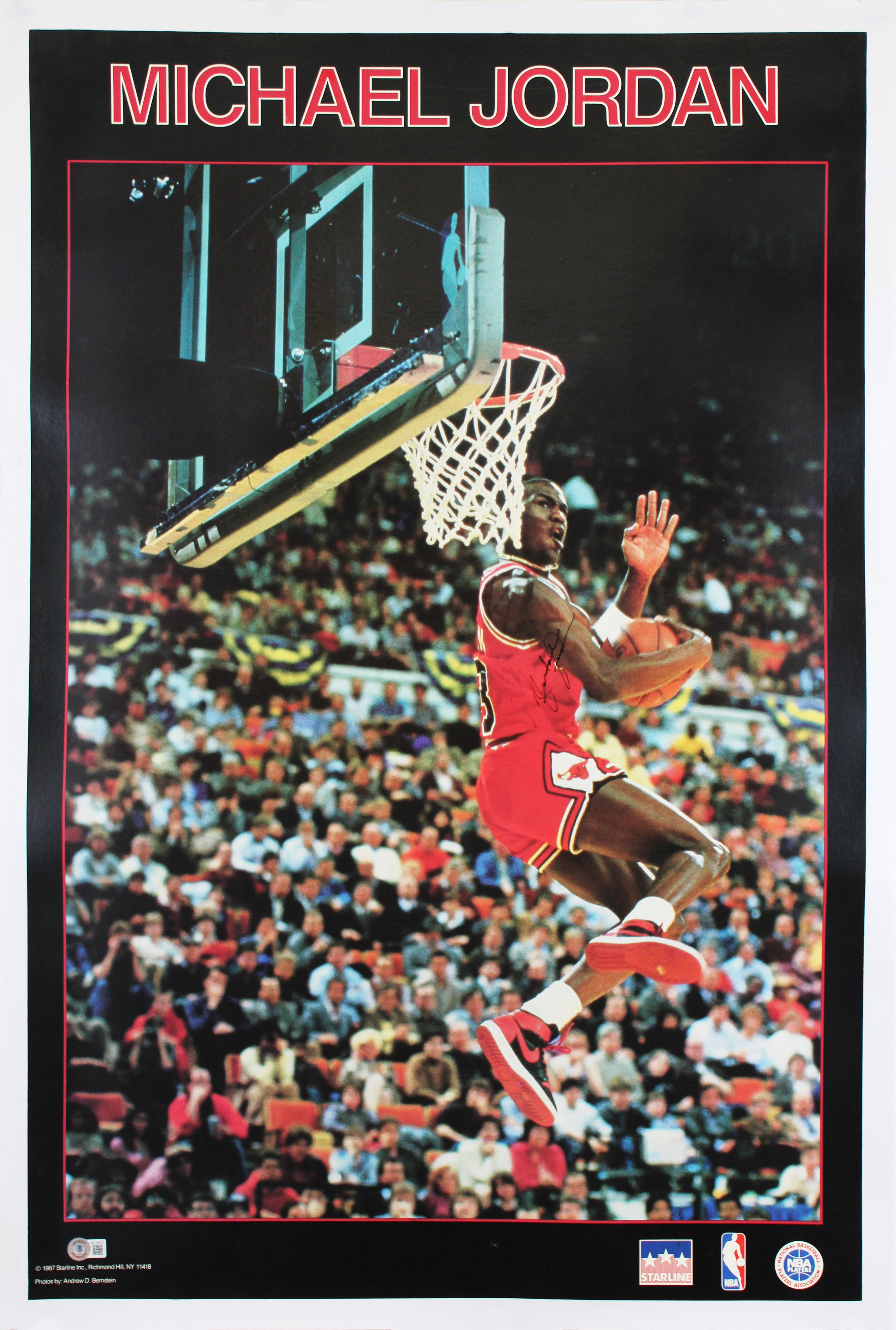 Bulls Michael Jordan Authentic Signed 22x34 1987 Starline Poster BAS #AC16927