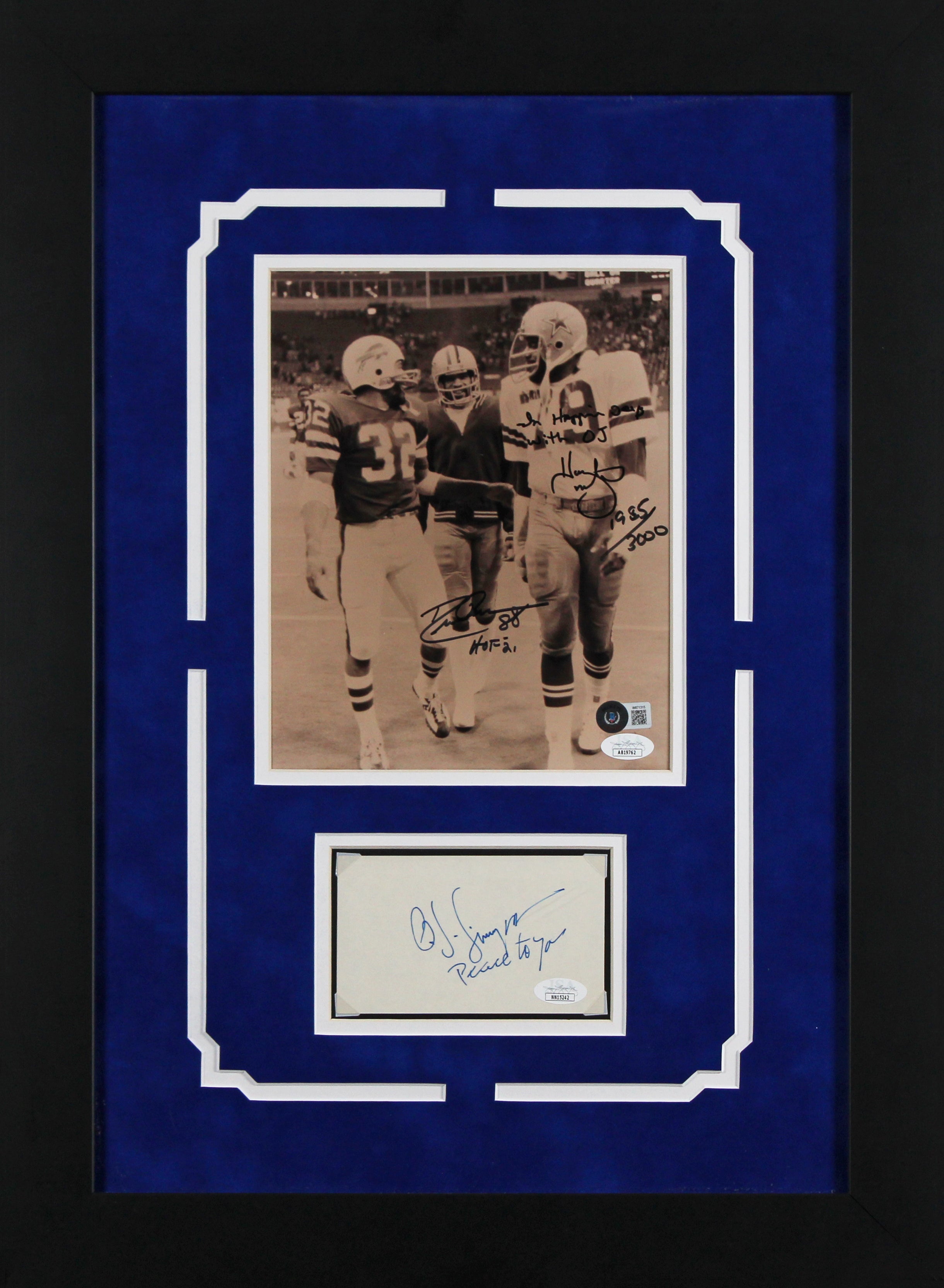 (3) Simpson, Pearson & Martin Authentic Signed Framed Display JSA & BAS