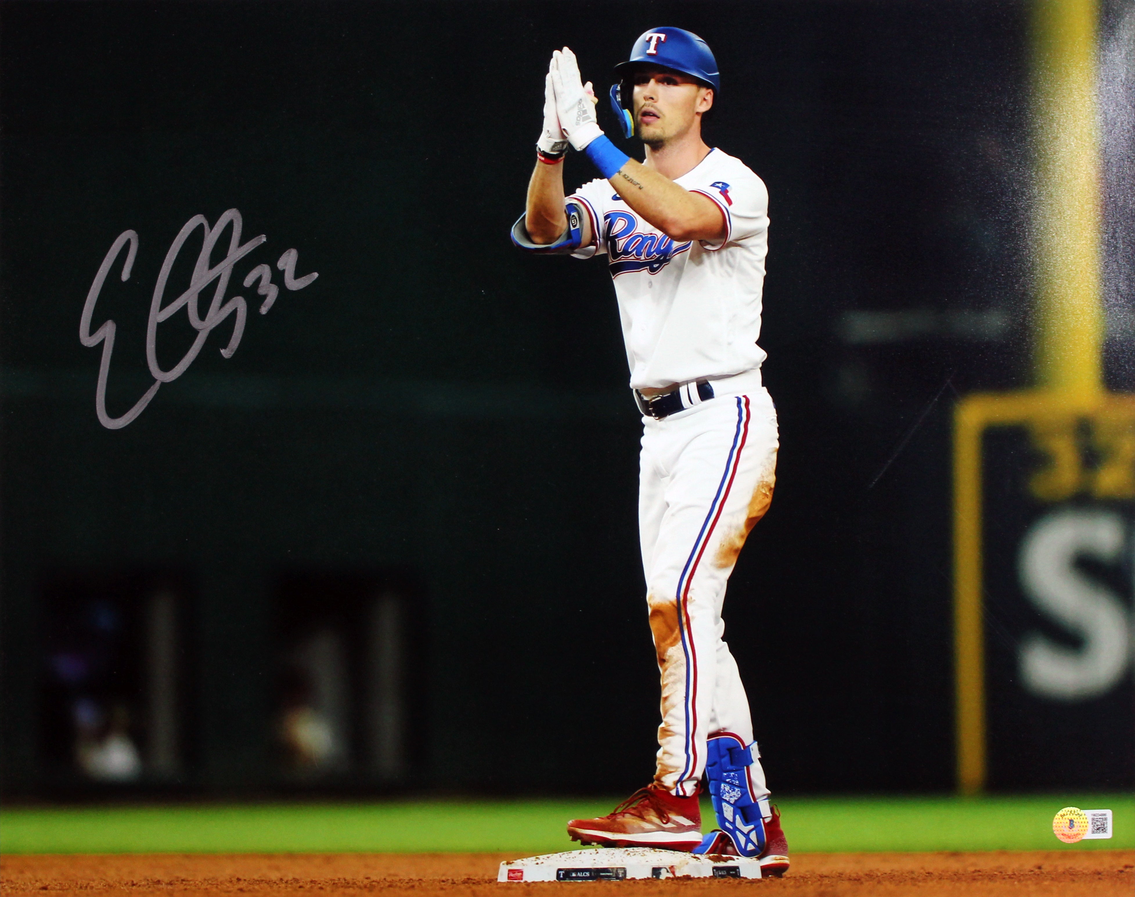 Rangers Evan Carter Authentic Signed 16x20 Framed Photo BAS Witnessed #1W234886