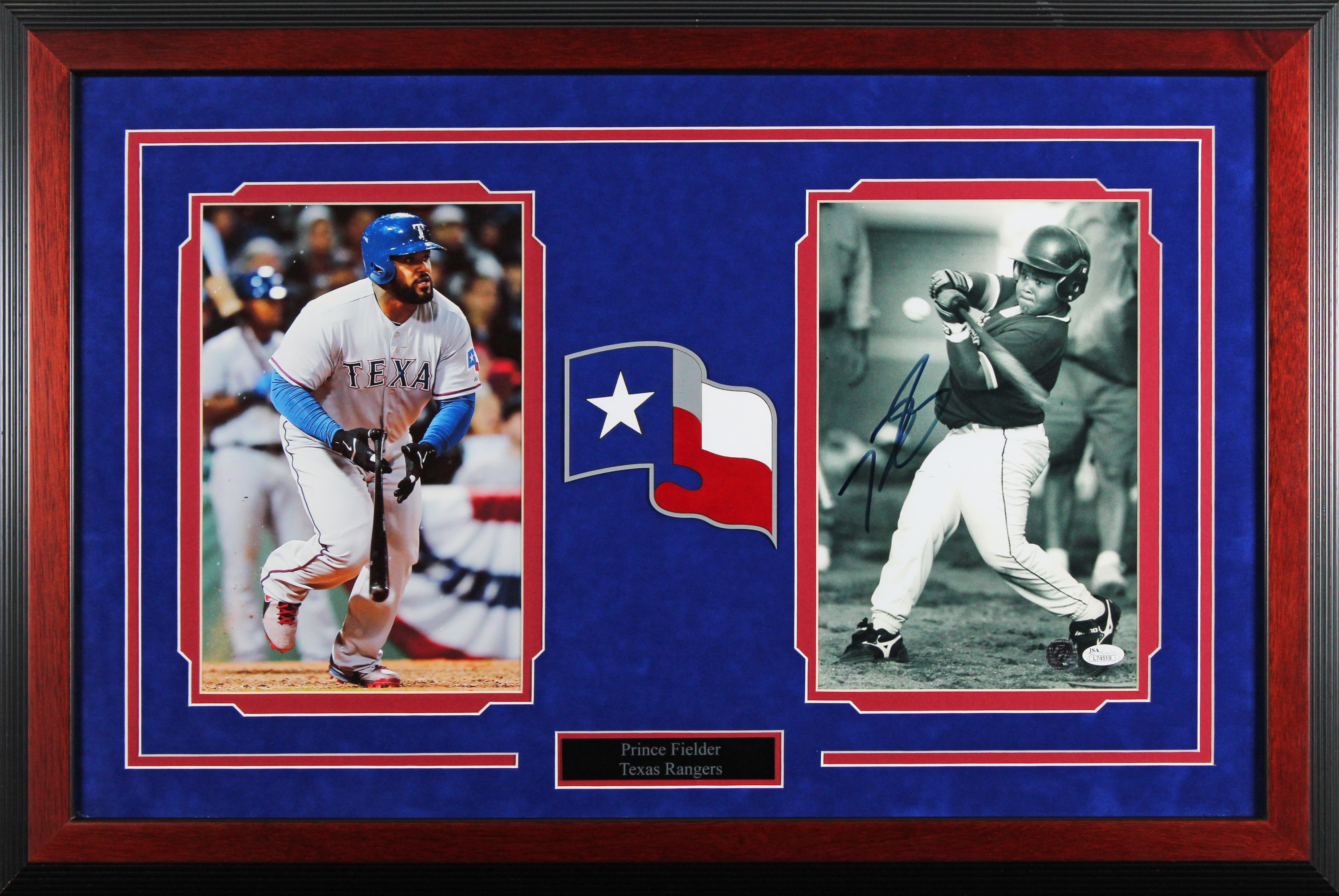 Rangers Prince Fielder Authentic Signed 8x10 Framed Vertical Photo JSA #L74519