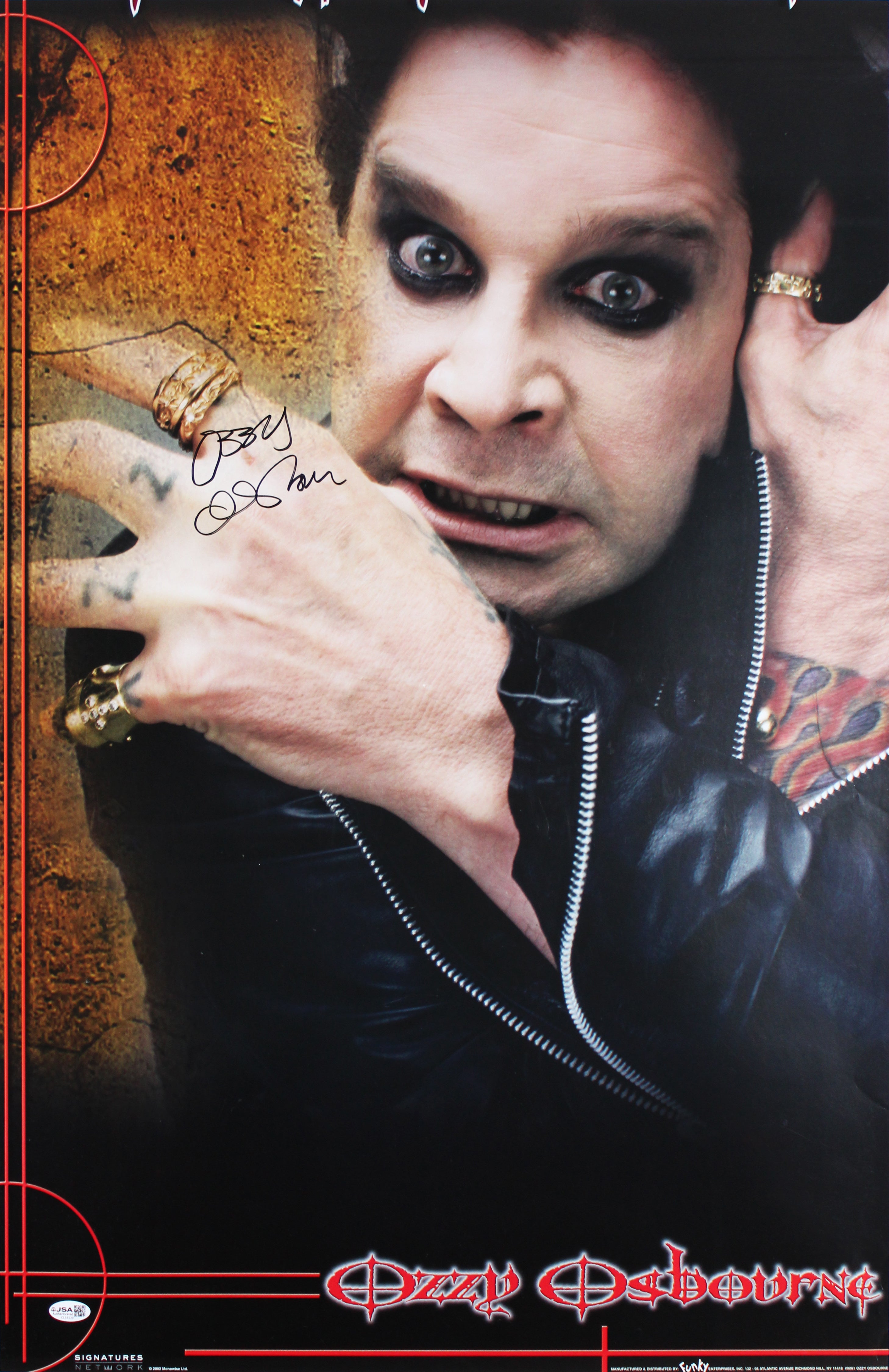 Ozzy Osbourne Authentic Signed & Framed 24x36 2004 Ozzfest Era Poster JSA