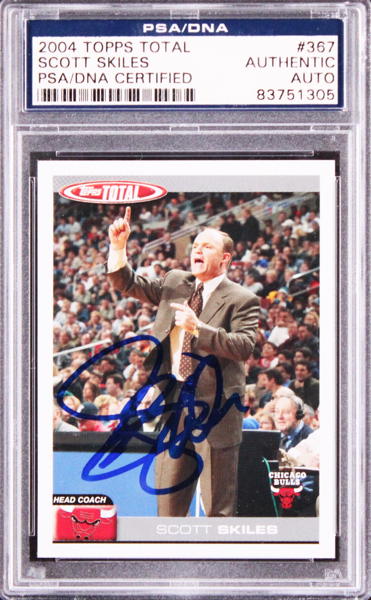 Bulls Scott Skiles Authentic Signed 2004 Topps Total #367 Card PSA/DNA Slabbed