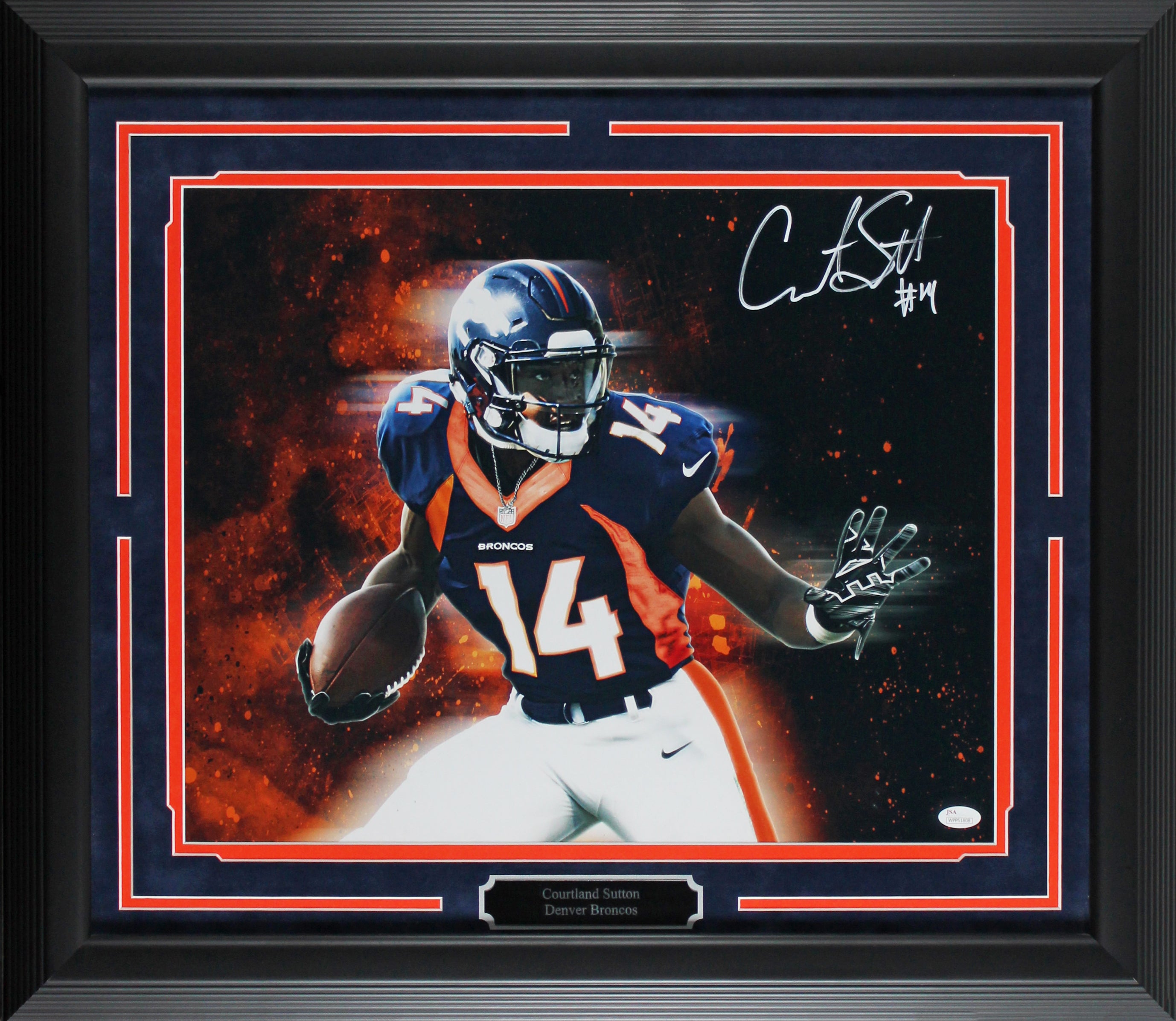 Broncos Courtland Sutton Authentic Signed 16x20 Framed Photo JSA #WPP51808