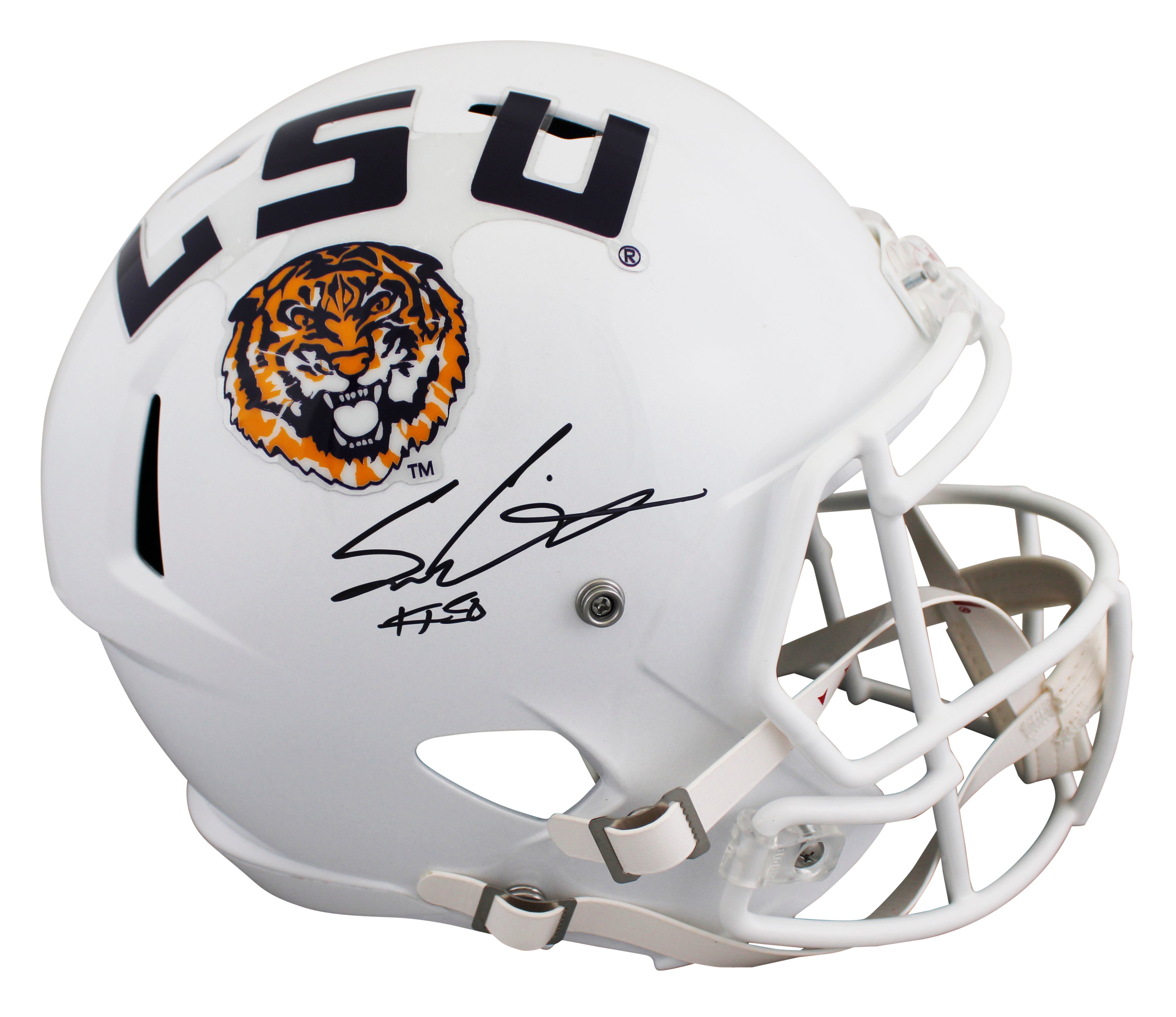 LSU Sam Leavitt Authentic Signed Full Size Speed Rep Helmet BAS Wit #2W79237