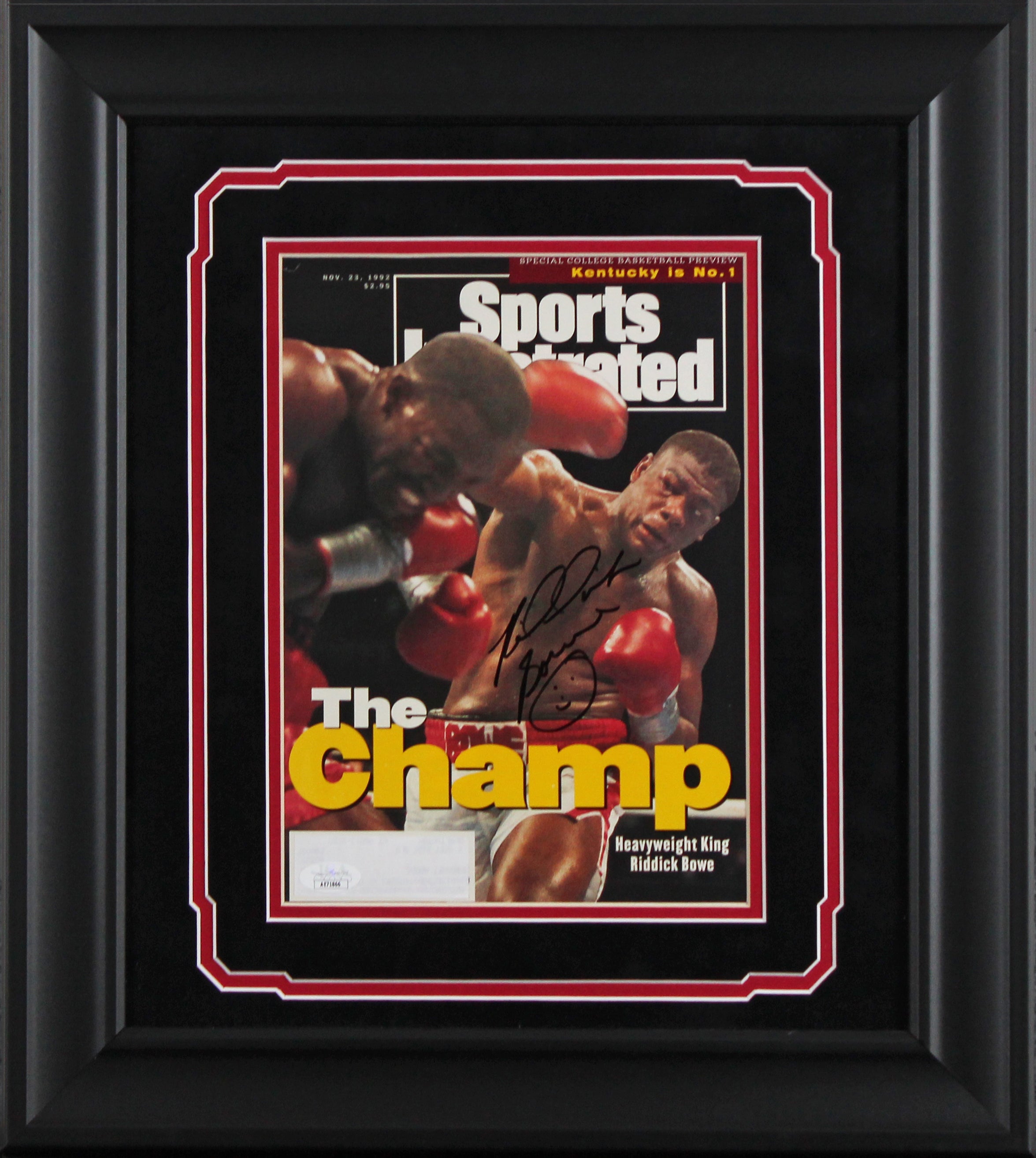 Riddick Bowe Signed & Framed 1992 Sports Illustrated Magazine Cover JSA #AE71866