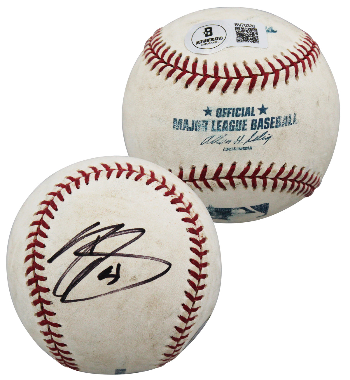 D-Backs Randy Johnson Authentic Signed Game Used Selig OML Baseball BAS #BV70336