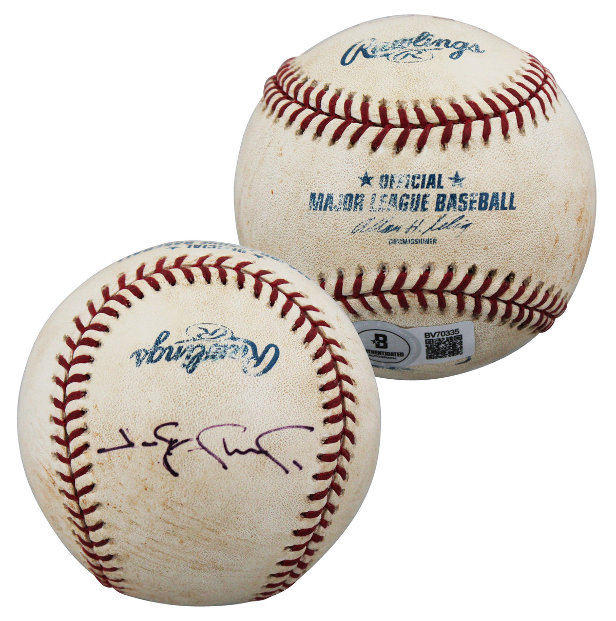 Cardinals Jim Edmonds Authentic Signed Game Used Selig OML Baseball BAS #BV70335
