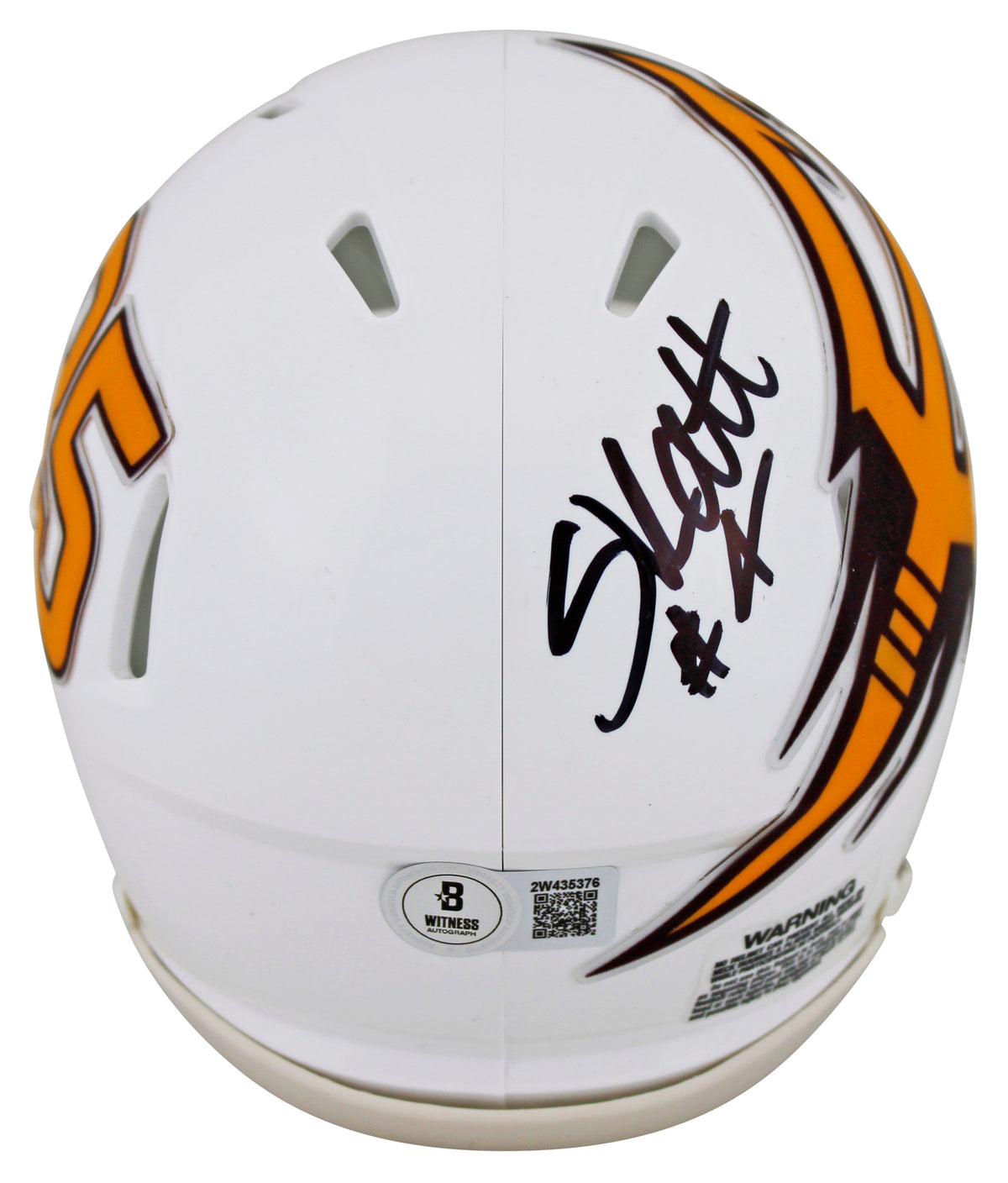 Arizona State Cameron Skattebo Signed White Speed Mini Helmet W/ Case BAS Wit