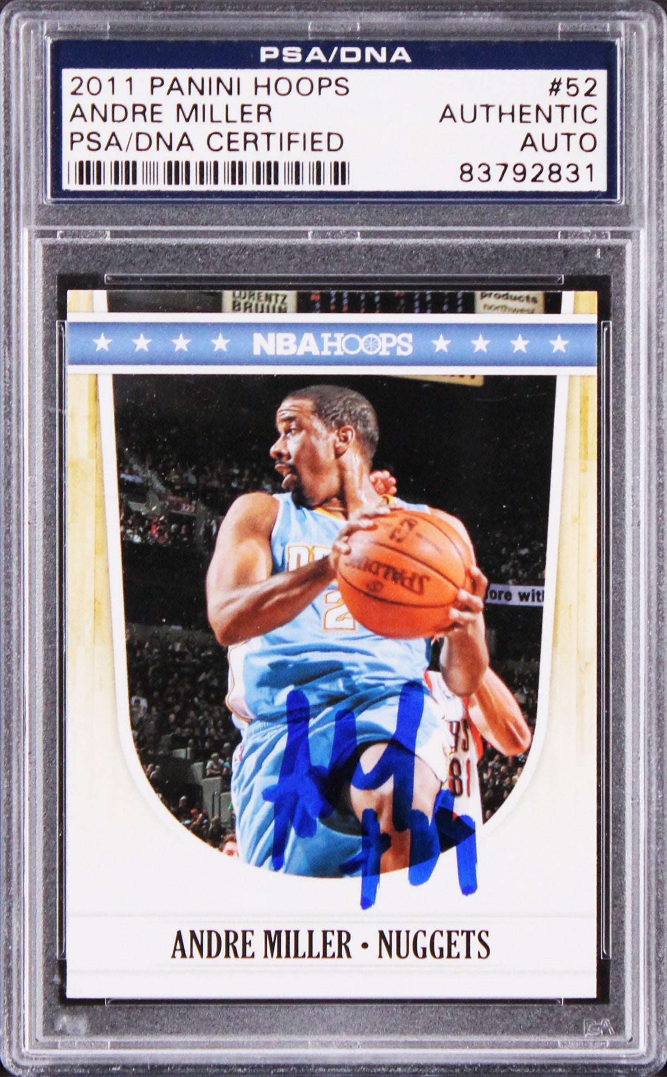 Nuggets Andre Miller Authentic Signed 2011 Panini Hoops #52 Card PSA/DNA Slabbed