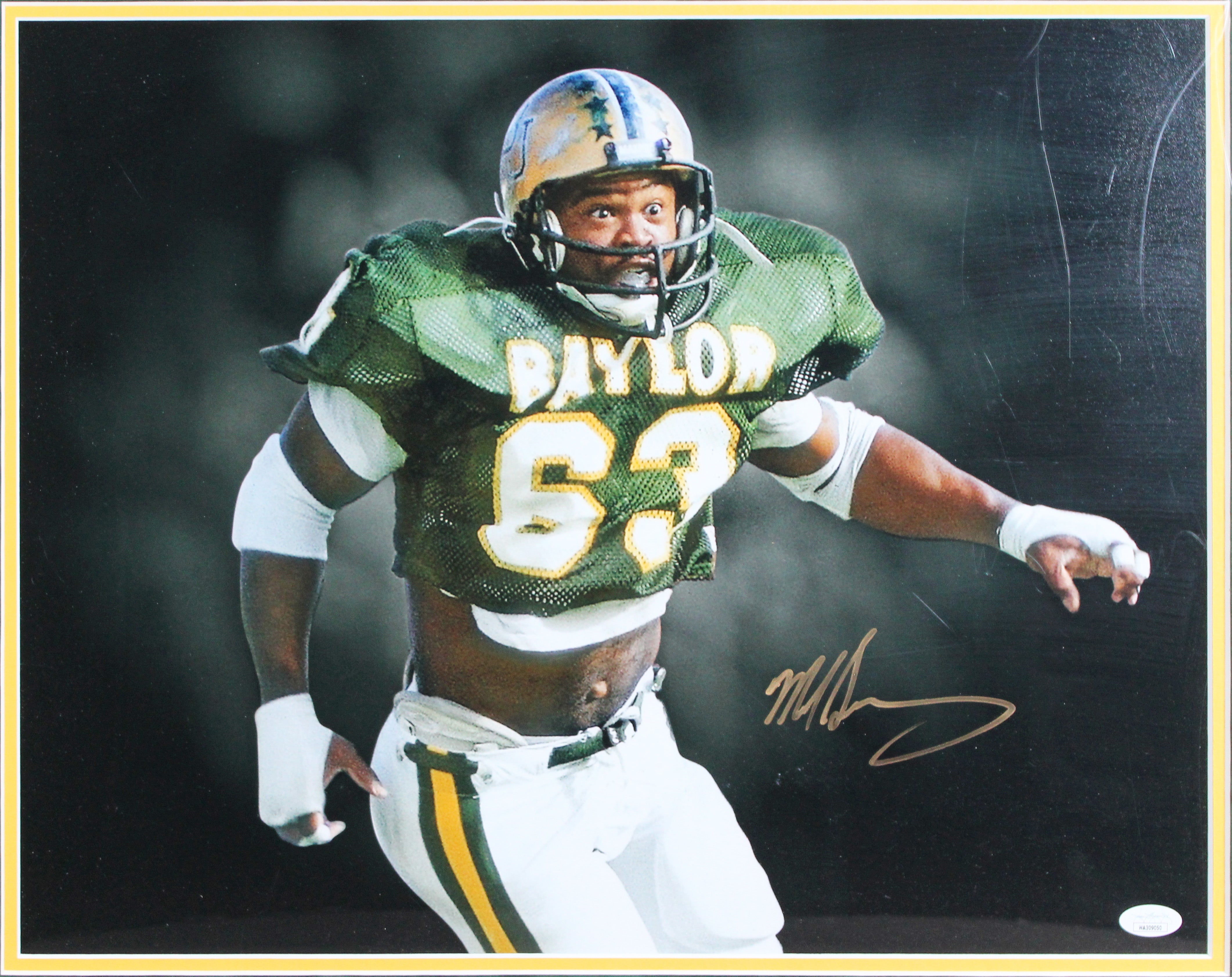 Baylor Mike Singletary Authentic Signed 16x20 Framed Photo JSA #WA309050