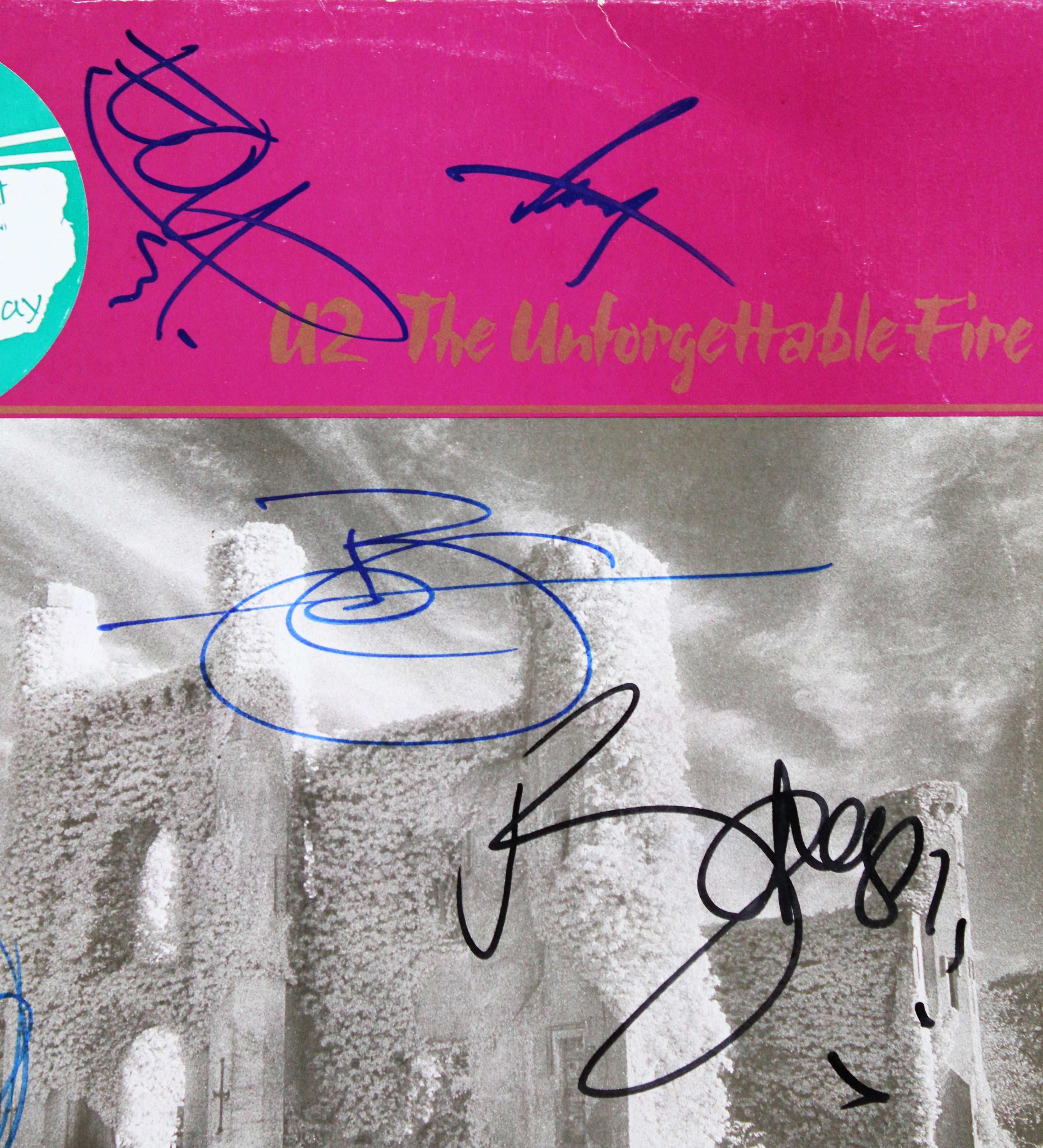 U2 (5) Bono, Edge, Mullen, Clayton & Eno Signed Album Cover w Vinyl BAS #AE11944