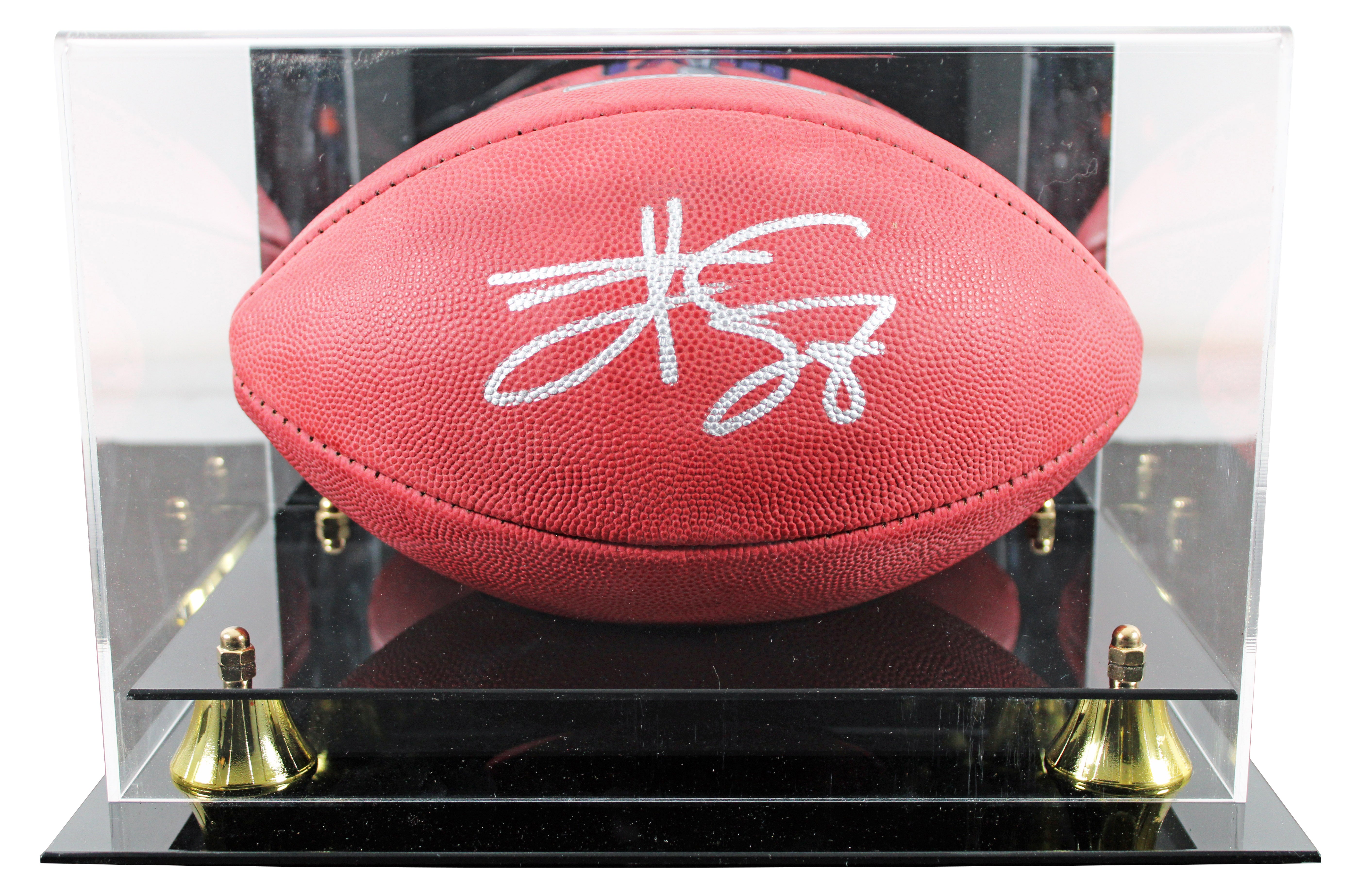 Travis Kelce Signed Super Bowl LVIII Logo Wilson "Duke" Football W/ Case BAS Wit